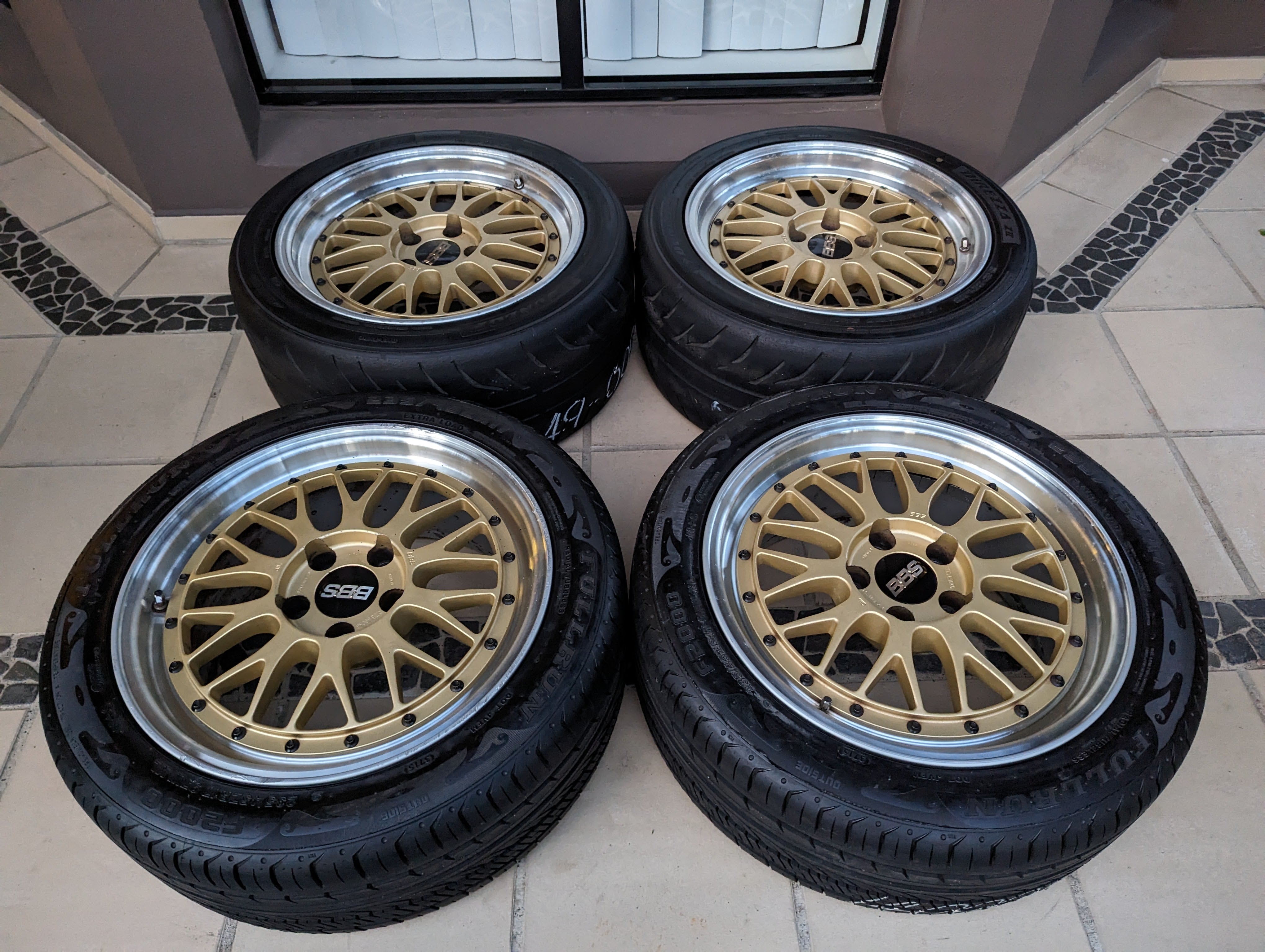 BBS LM (Gold) with Genuine BBS Center Caps and Tyres