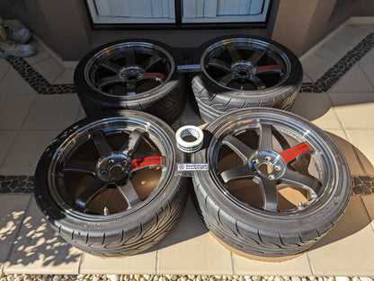 RAYS Volk Racing TE37SL (Pressed Graphite) with AD08R Tyres and TE37SL Stickers