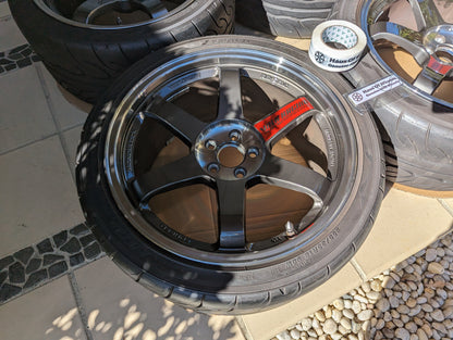RAYS Volk Racing TE37SL (Pressed Graphite) with AD08R Tyres and TE37SL Stickers