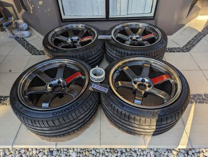 (Double Pressed Graphite) Rays Engineering Volks Racing TE37SL with Tyres
