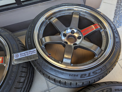 *Discontinued* + *Near New* (Double Pressed Graphite) RAYS Volk Racing TE37SL with Tyres - 5x114.3 - 18x10.5 +15