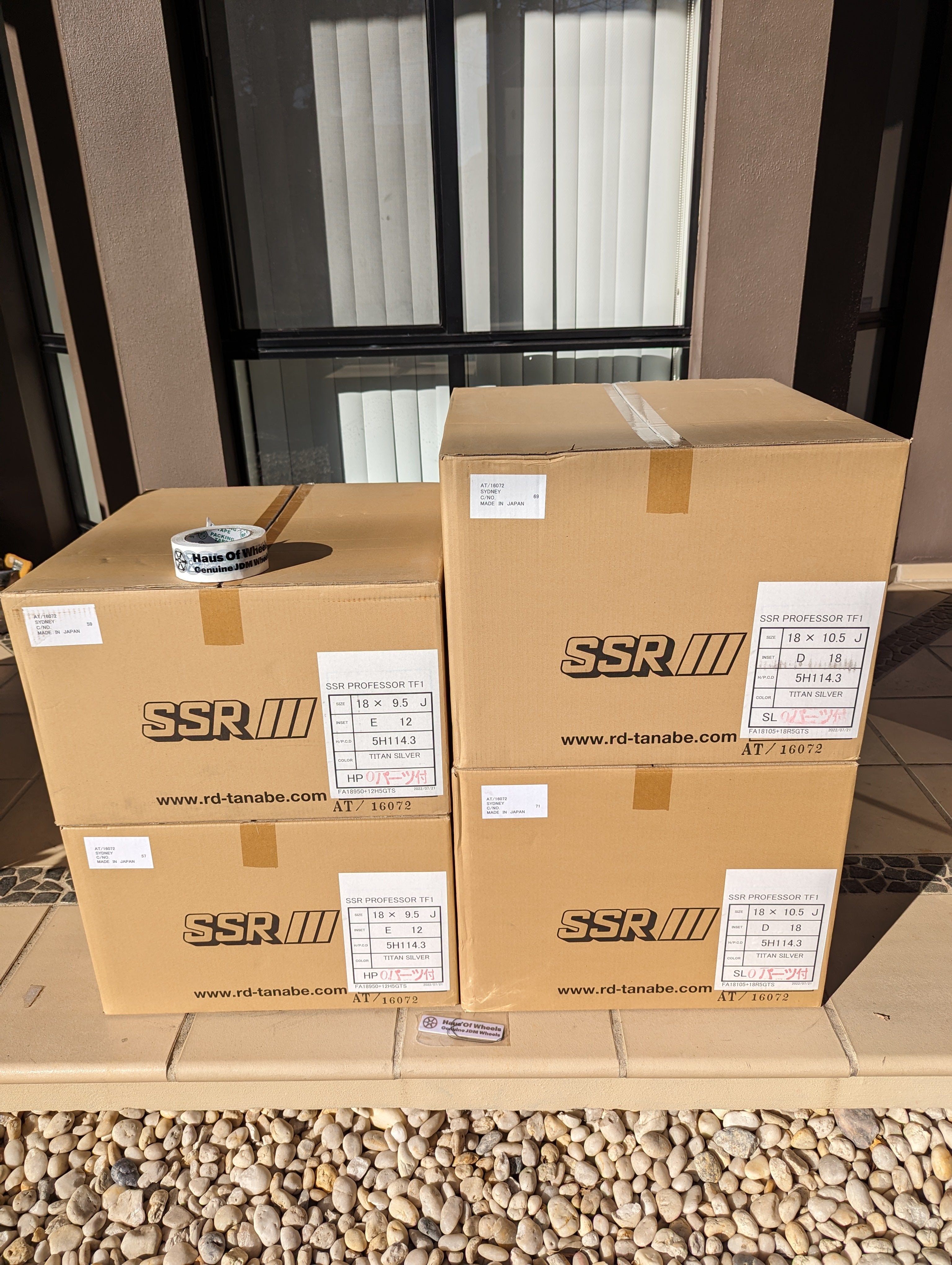 *Brand New* SSR TF1 (Titan Silver) - 3 Piece Wheels - 5x114.3 - F: 18x9.5 +12 (HP Disk - Deep Dish) - R: 18x10.5 +18 (SL Disk - Ultra Deep Dish)