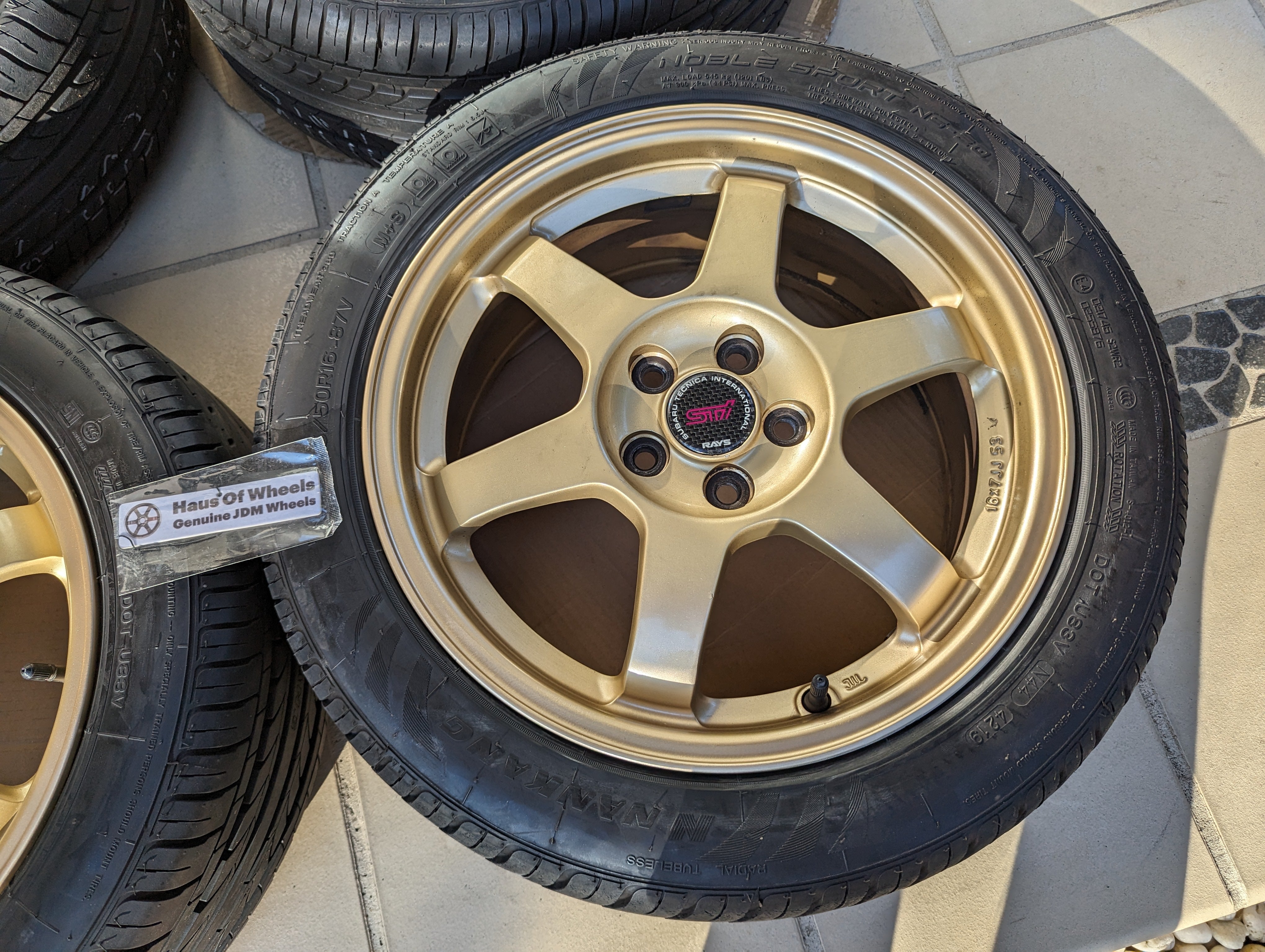 STI X Rays TE07 OG (Gold) with Genuine STI Carbon Center Caps and Nankang Tyres