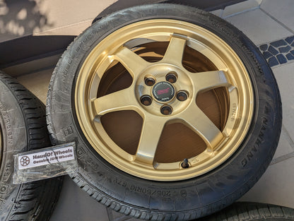 STI X Rays TE07 OG (Gold) with Genuine STI Carbon Center Caps and Nankang Tyres