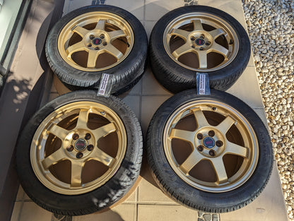 STI X Rays TE07 OG (Gold) with Genuine STI Carbon Center Caps and Nankang Tyres