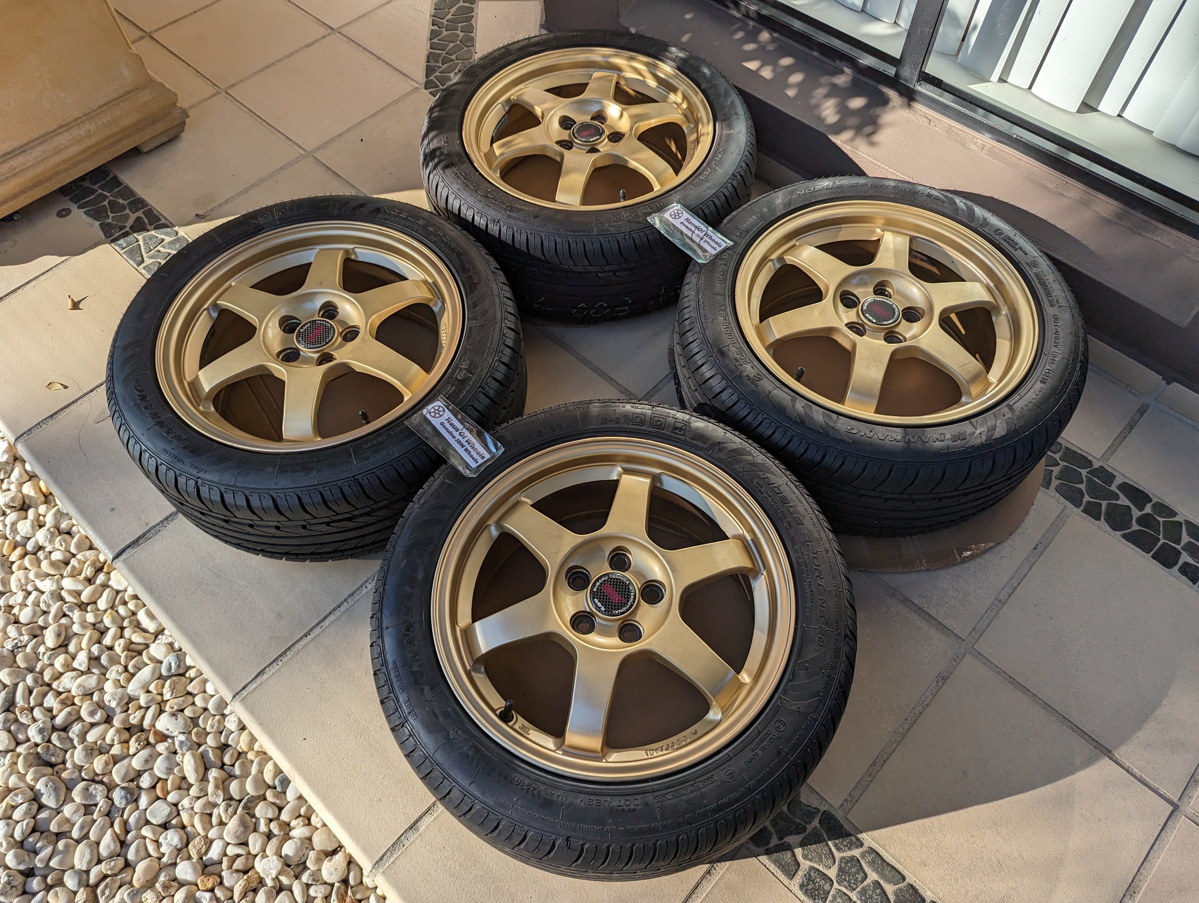 STI X Rays TE07 OG (Gold) with Genuine STI Carbon Center Caps and Nankang Tyres