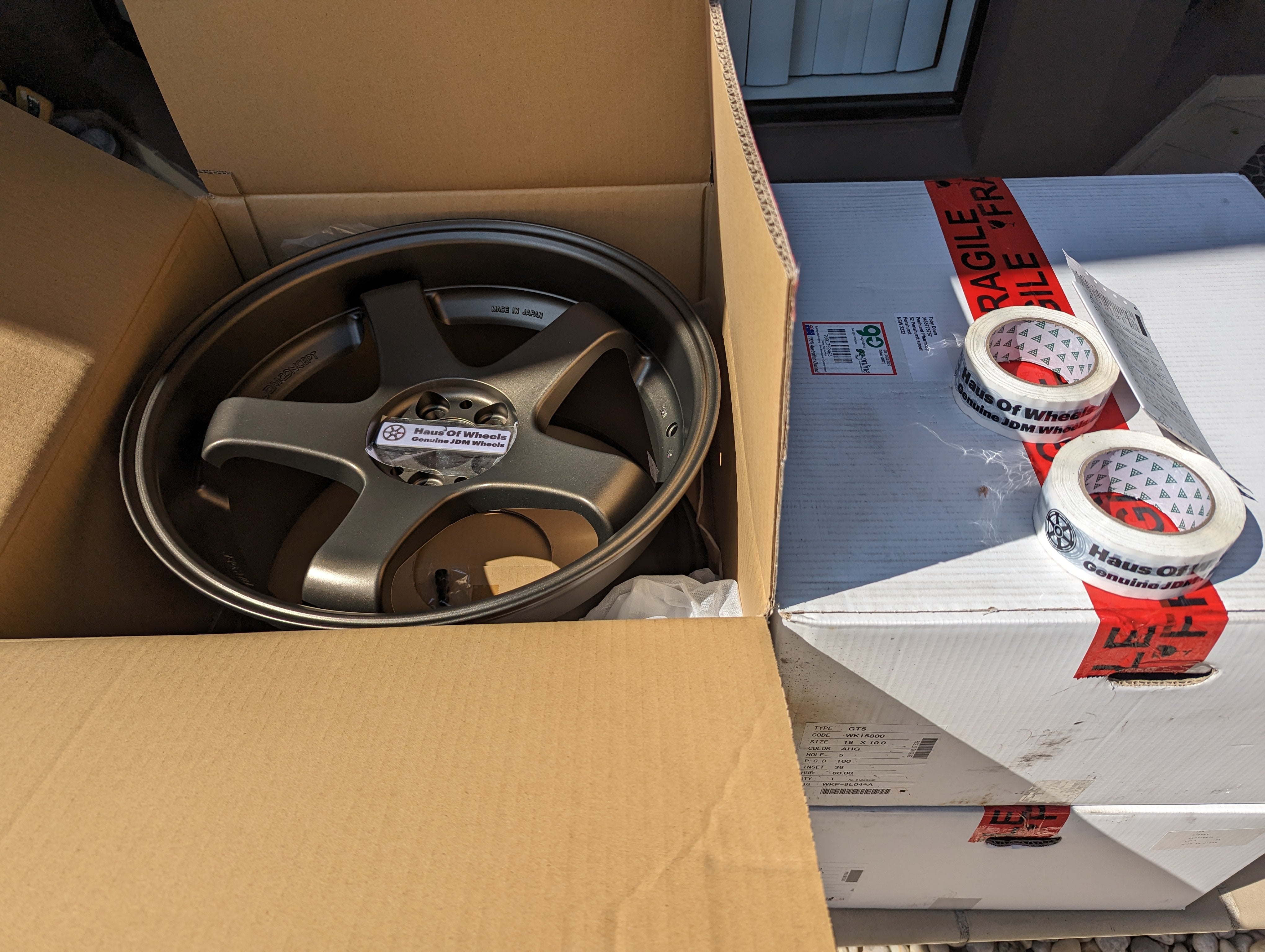 *Brand New* Work Emotion GT5 (Bronze) with Genuine Work GT5 Stickers - 5x100 - 18x10 +38 (Deep Dish and Concave)