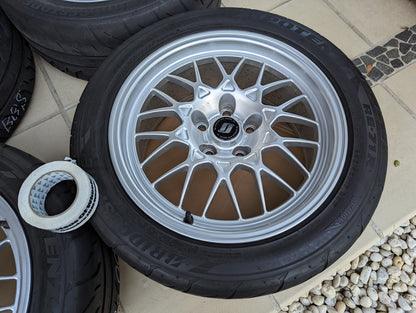 PCD 5x114.3  *RARE* BBS x Nissan GTR V-Spec BNR32 Forged Wheels with Original Center Caps