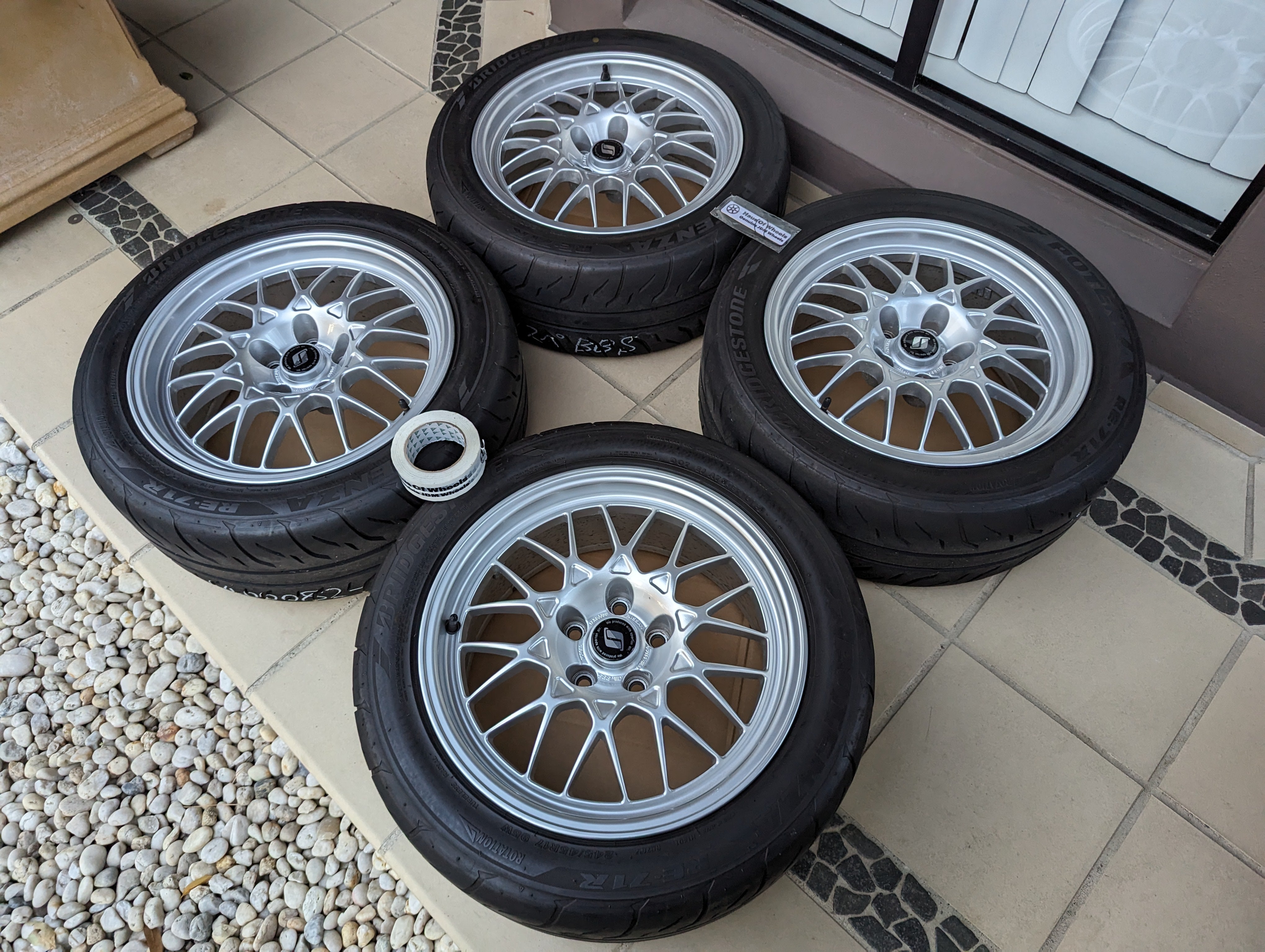 PCD 5x114.3  *RARE* BBS x Nissan GTR V-Spec BNR32 Forged Wheels with Original Center Caps