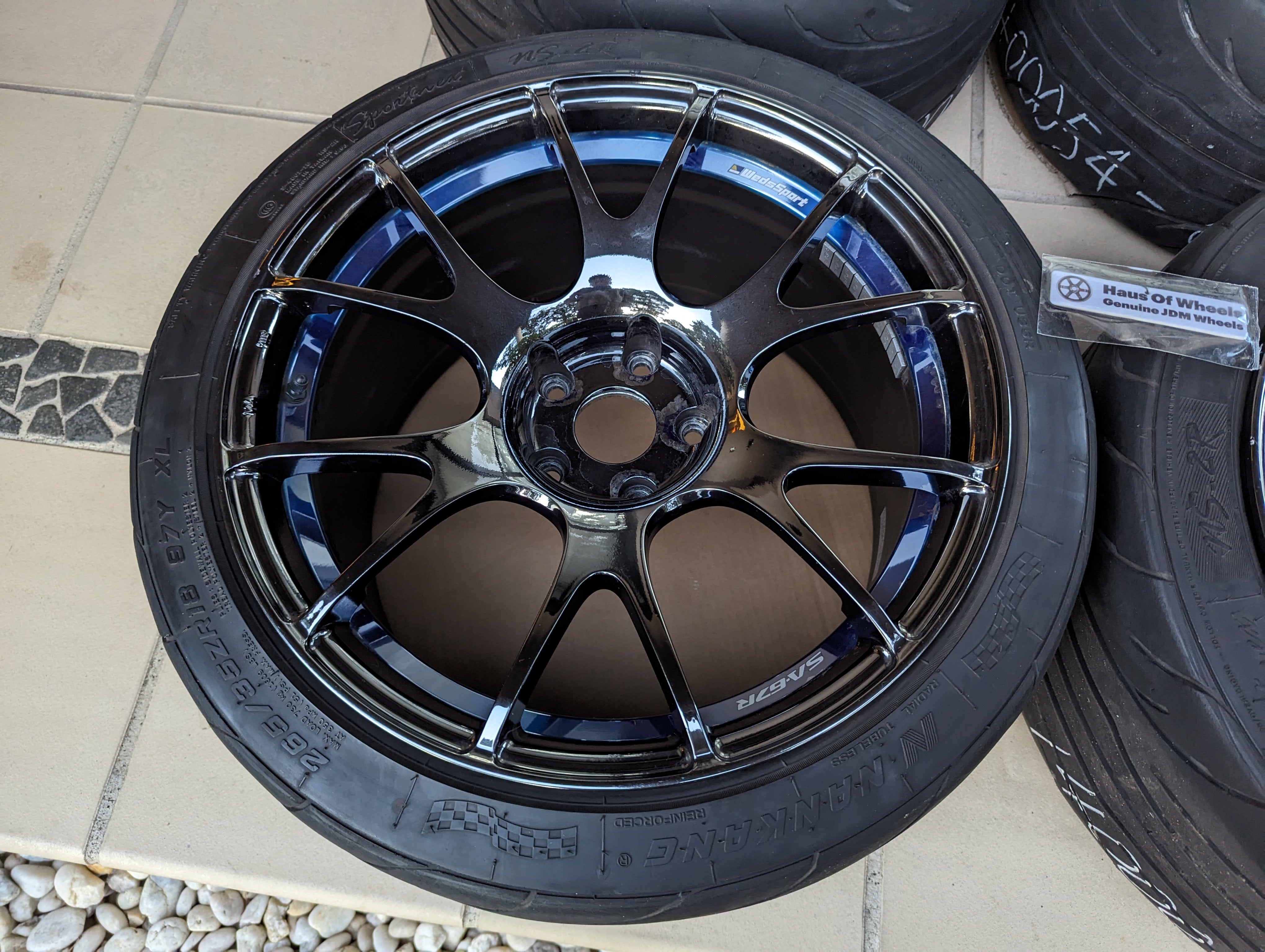 PCD 5x114.3 *Chrome* Wedssport SA67R in Shadow Blue Chrome with Tyres