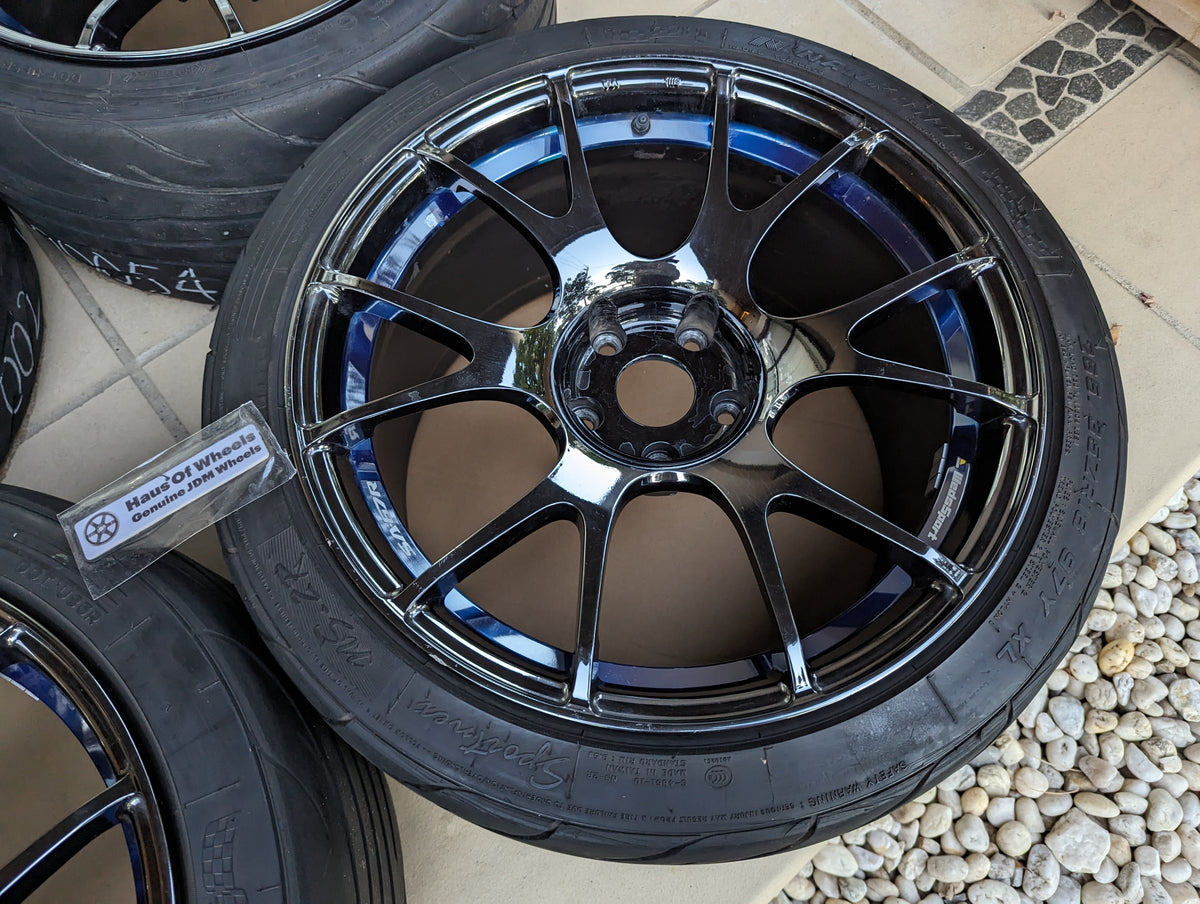 PCD 5x114.3 *Chrome* Wedssport SA67R in Shadow Blue Chrome with Tyres