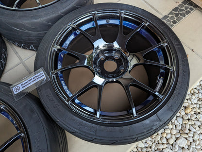 PCD 5x114.3 *Chrome* Wedssport SA67R in Shadow Blue Chrome with Tyres