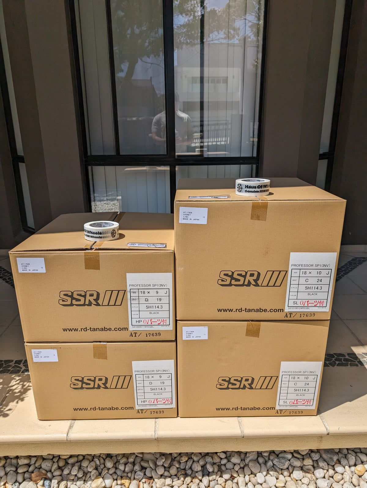 SSR SP1 Gloss Black | 5x114.3 | F: 18x9 +19 / R: 18x10 +24 | New | 3 Piece