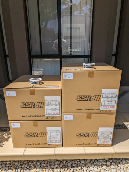 SSR SP1 Gloss Black | 5x114.3 | F: 18x9 +19 / R: 18x10 +24 | New | 3 Piece