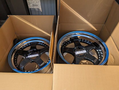 SSR SP1 Gloss Black | 5x114.3 | F: 18x9 +19 / R: 18x10 +24 | New | 3 Piece