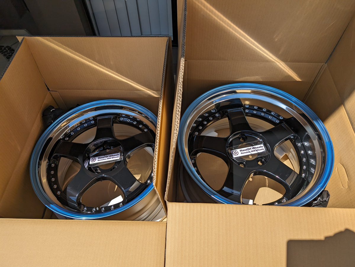 SSR SP1 Gloss Black | 5x114.3 | F: 18x9 +19 / R: 18x10 +24 | New | 3 Piece