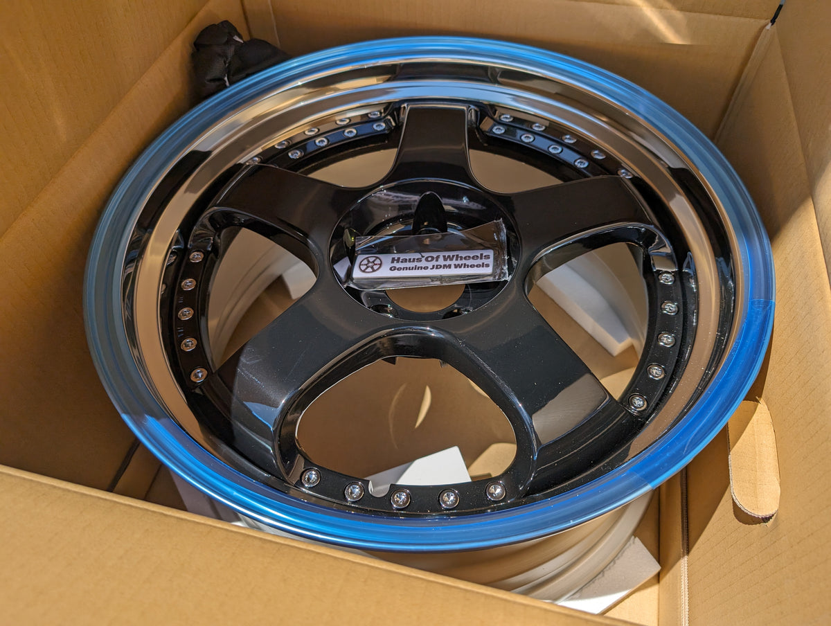 SSR SP1 Gloss Black | 5x114.3 | F: 18x9 +19 / R: 18x10 +24 | New | 3 Piece