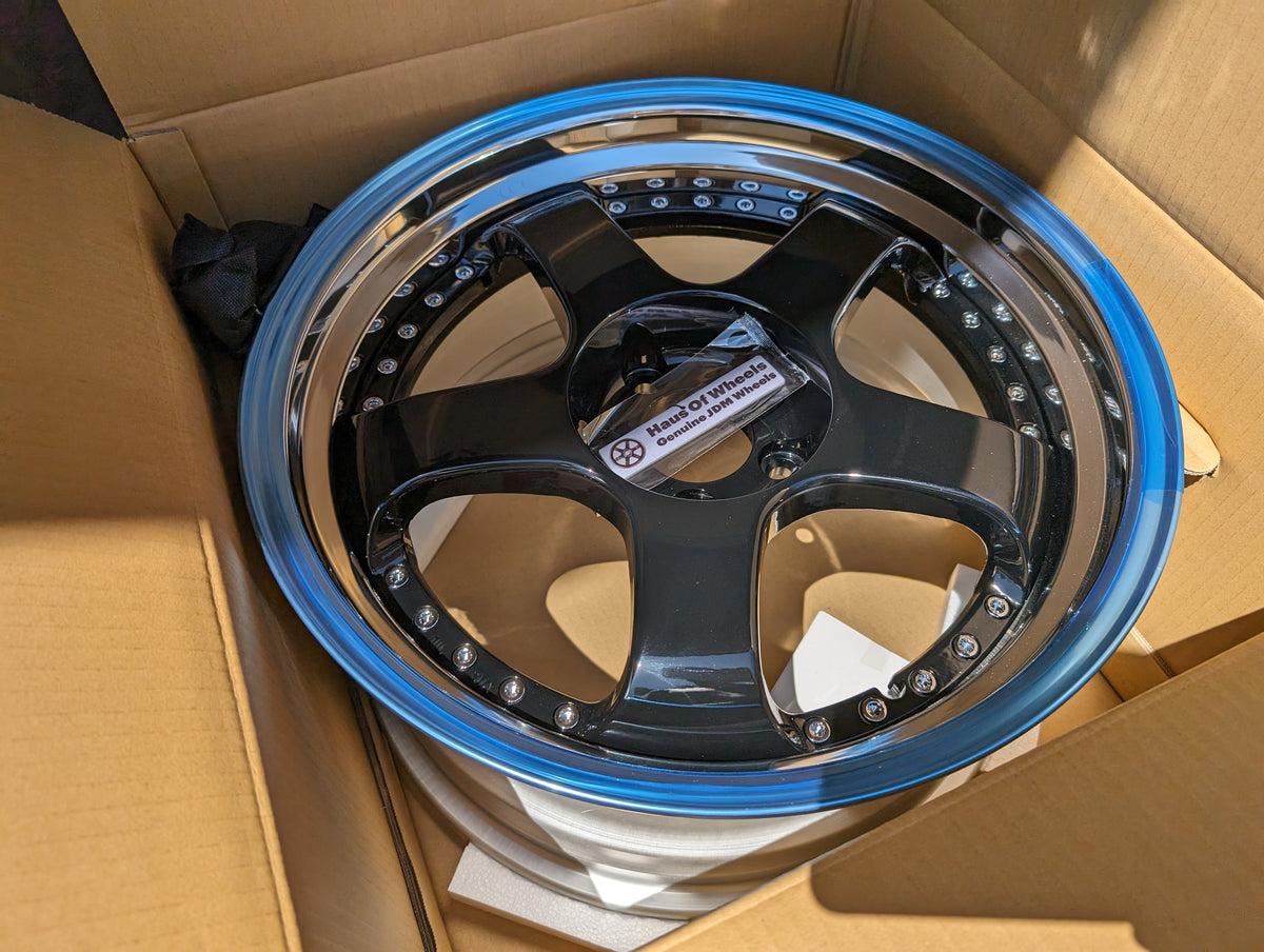 SSR SP1 Gloss Black | 5x114.3 | F: 18x9 +19 / R: 18x10 +24 | New | 3 Piece