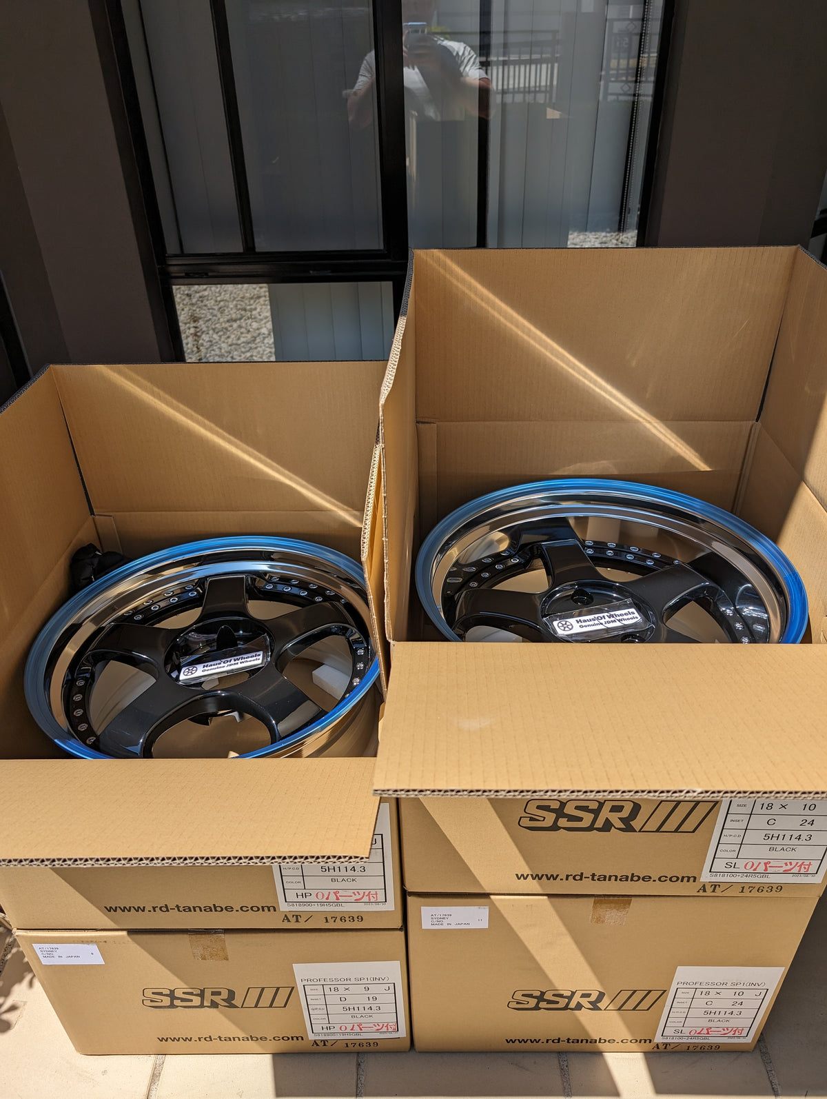 SSR SP1 Gloss Black | 5x114.3 | F: 18x9 +19 / R: 18x10 +24 | New | 3 Piece