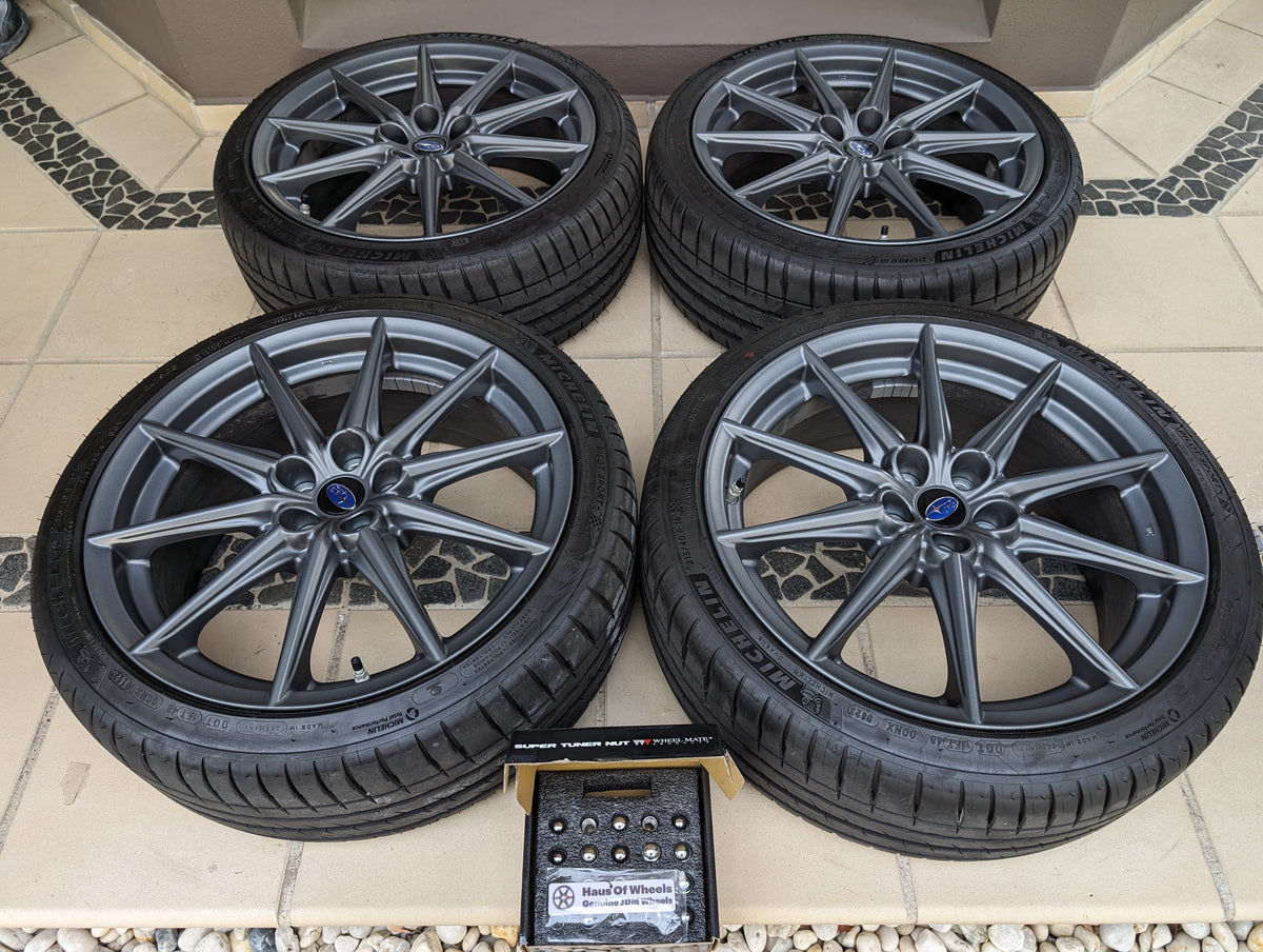 Subaru BRZ S Wheels with Near New Michelin PS4 Tyres and Genuine Subaru Center Caps - 5x100 - 18x7.5 +48