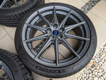 Subaru BRZ S Wheels with Near New Michelin PS4 Tyres and Genuine Subaru Center Caps - 5x100 - 18x7.5 +48