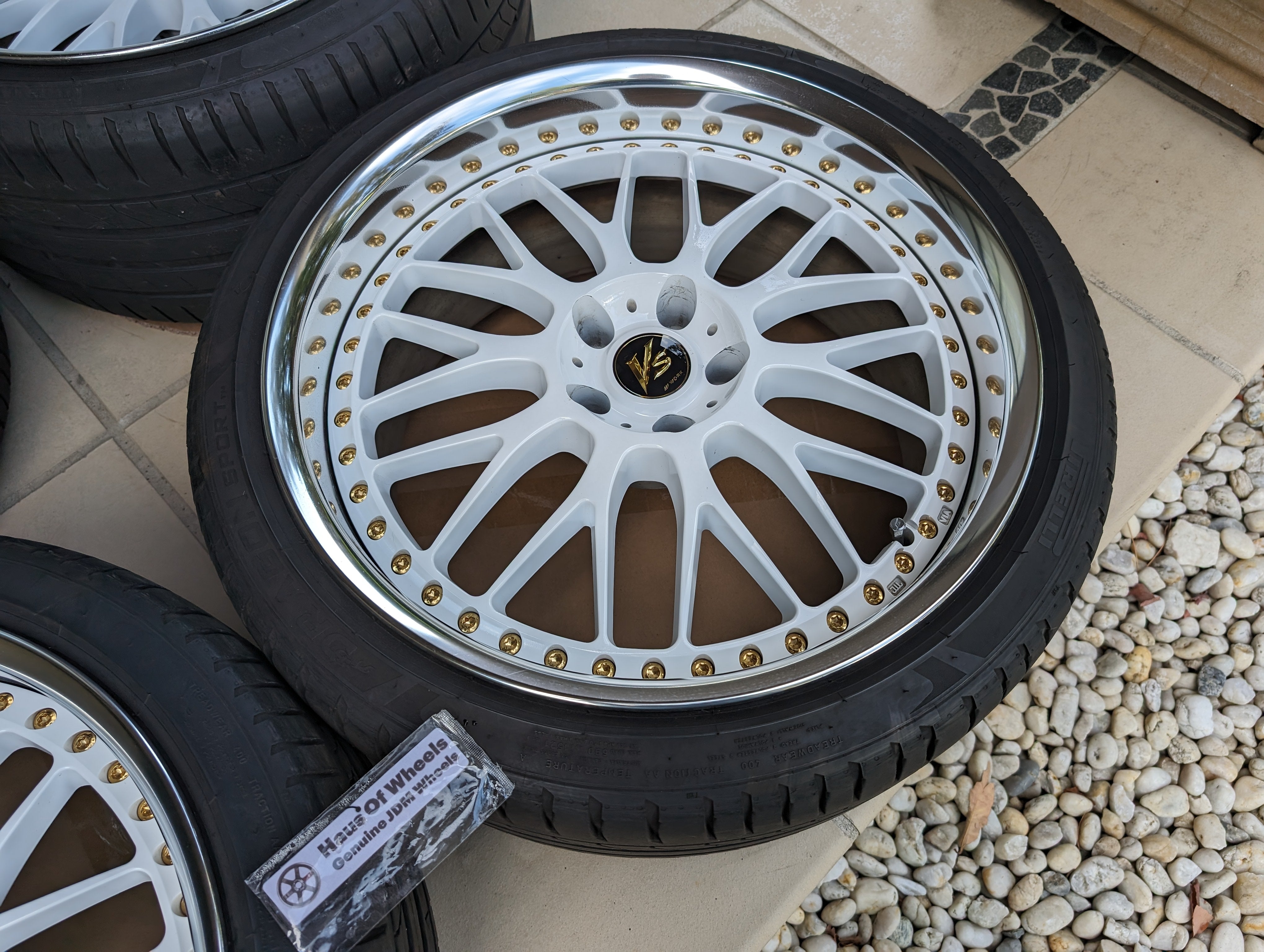 *20 Inch* Work VS-XX with Genuine Work VS Center Caps and Tyres - 5x114.3 - F: 20x9.5 +11 (T-Disk) - R: 20x11 +12 (A-Disk)