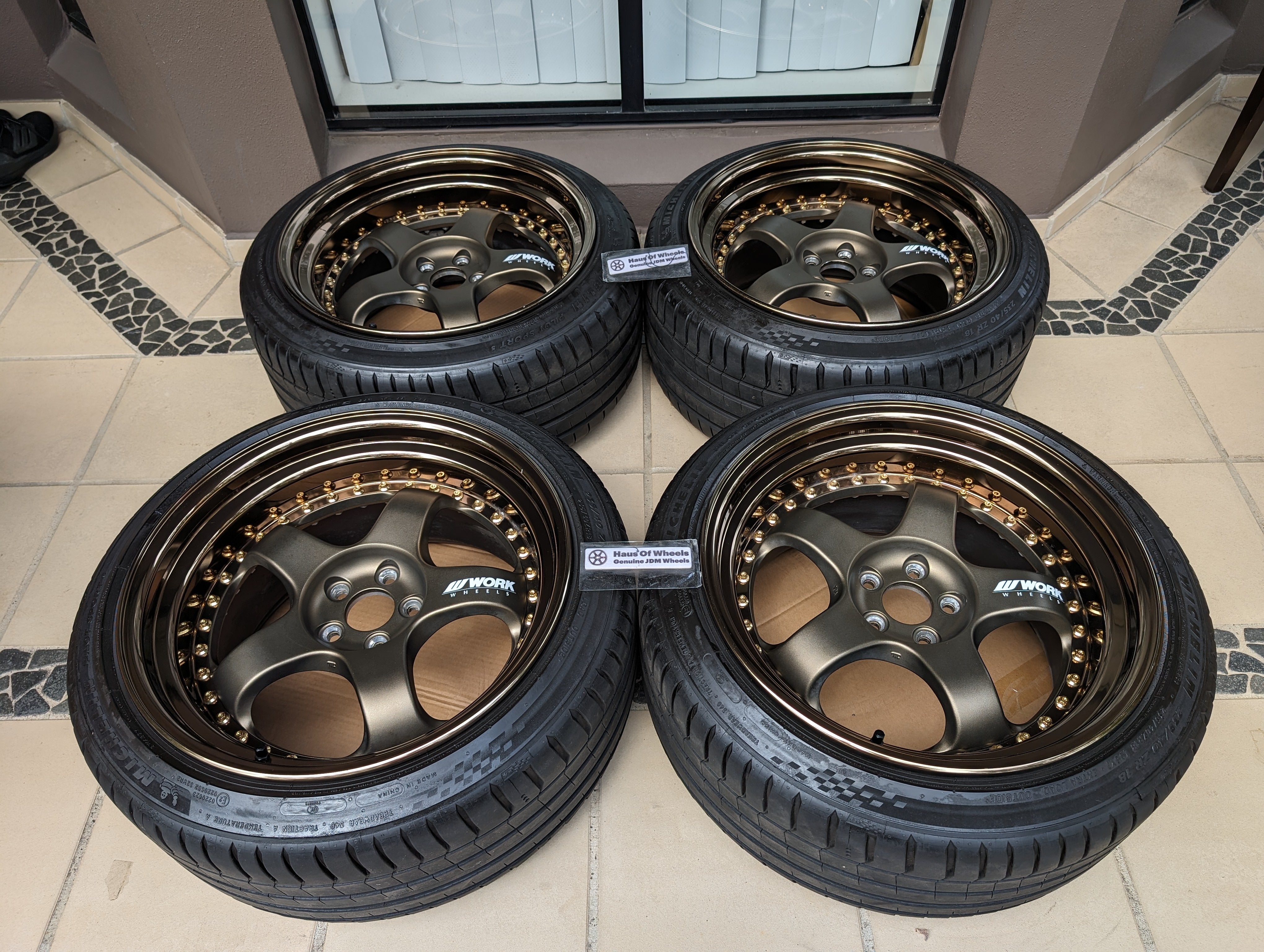 *Deep Dish* + *Near New* Work Meister S13P - Anodised Bronze - with Michelin PS5 Tyres