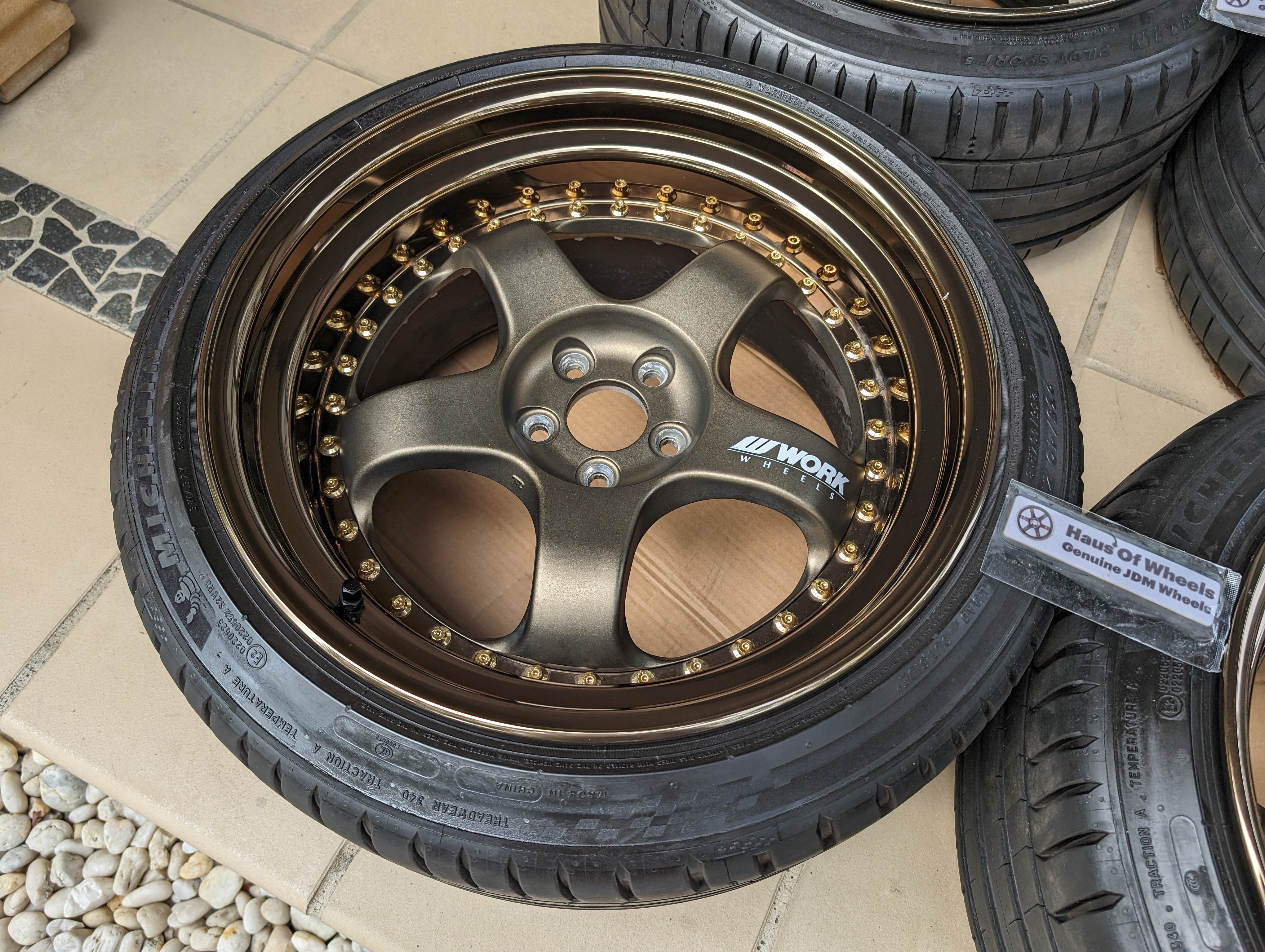*Deep Dish* + *Near New* Work Meister S13P - Anodised Bronze - with Michelin PS5 Tyres