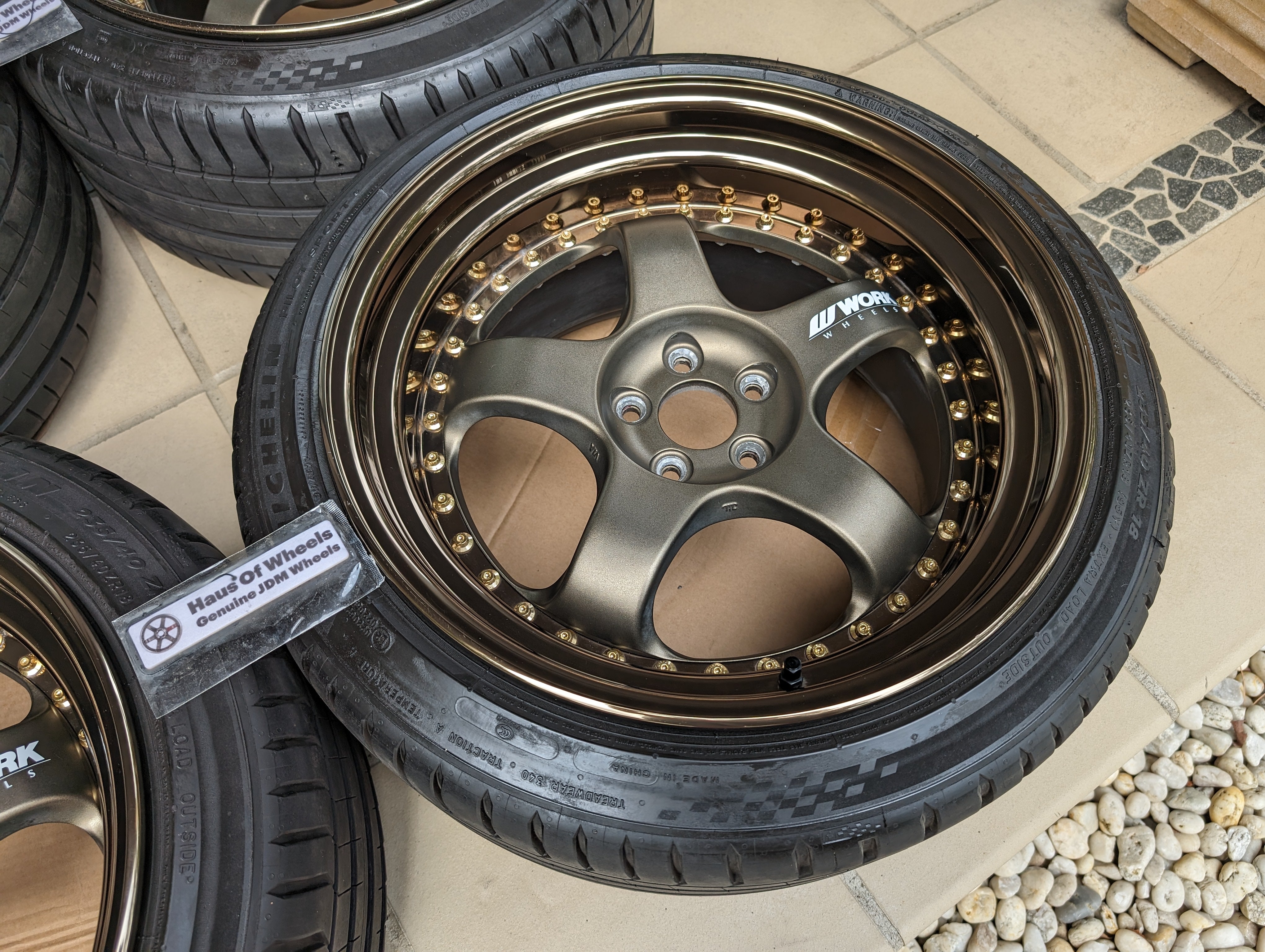 *Deep Dish* + *Near New* Work Meister S13P - Anodised Bronze - with Michelin PS5 Tyres