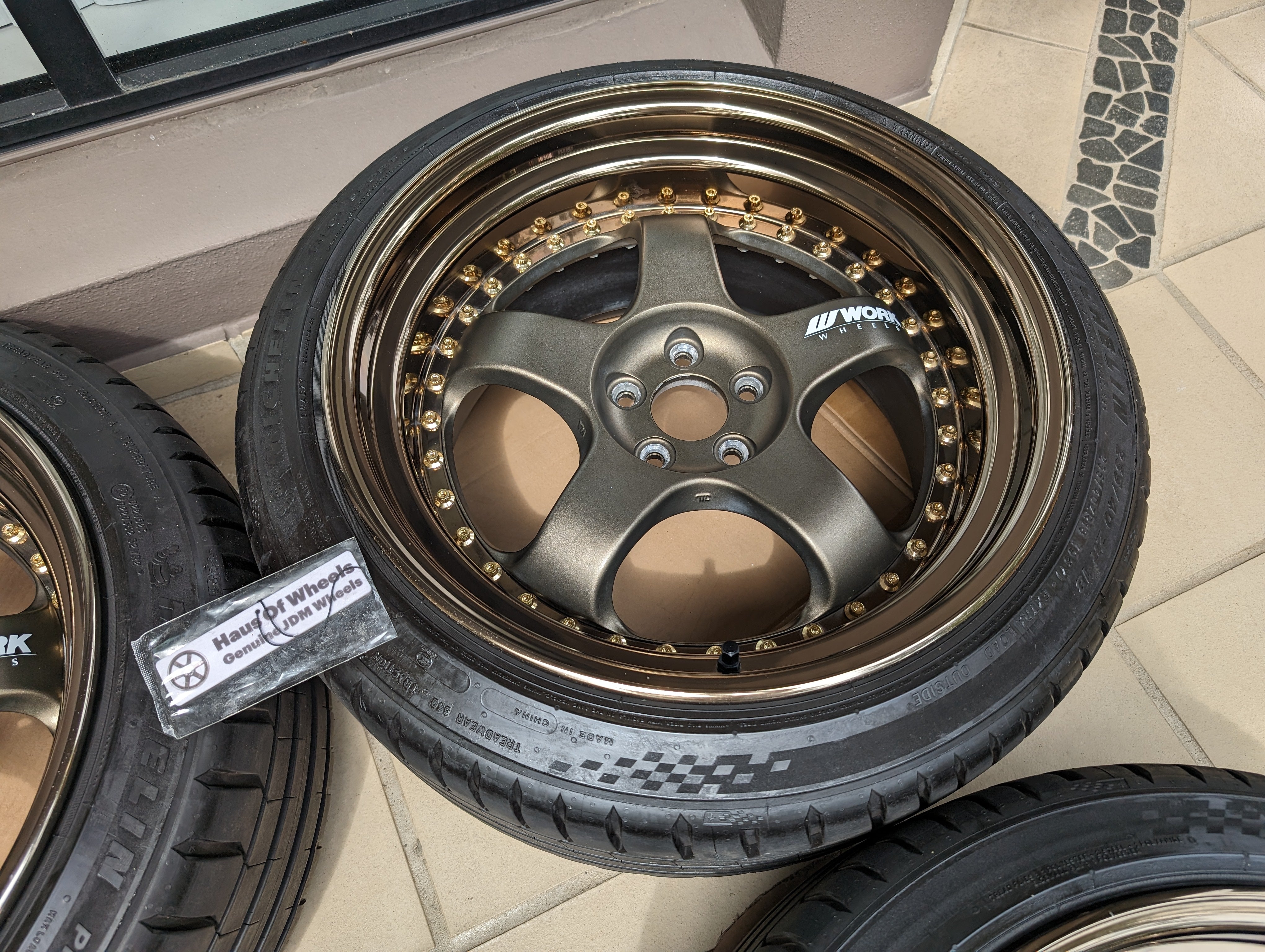 *Deep Dish* + *Near New* Work Meister S13P - Anodised Bronze - with Michelin PS5 Tyres