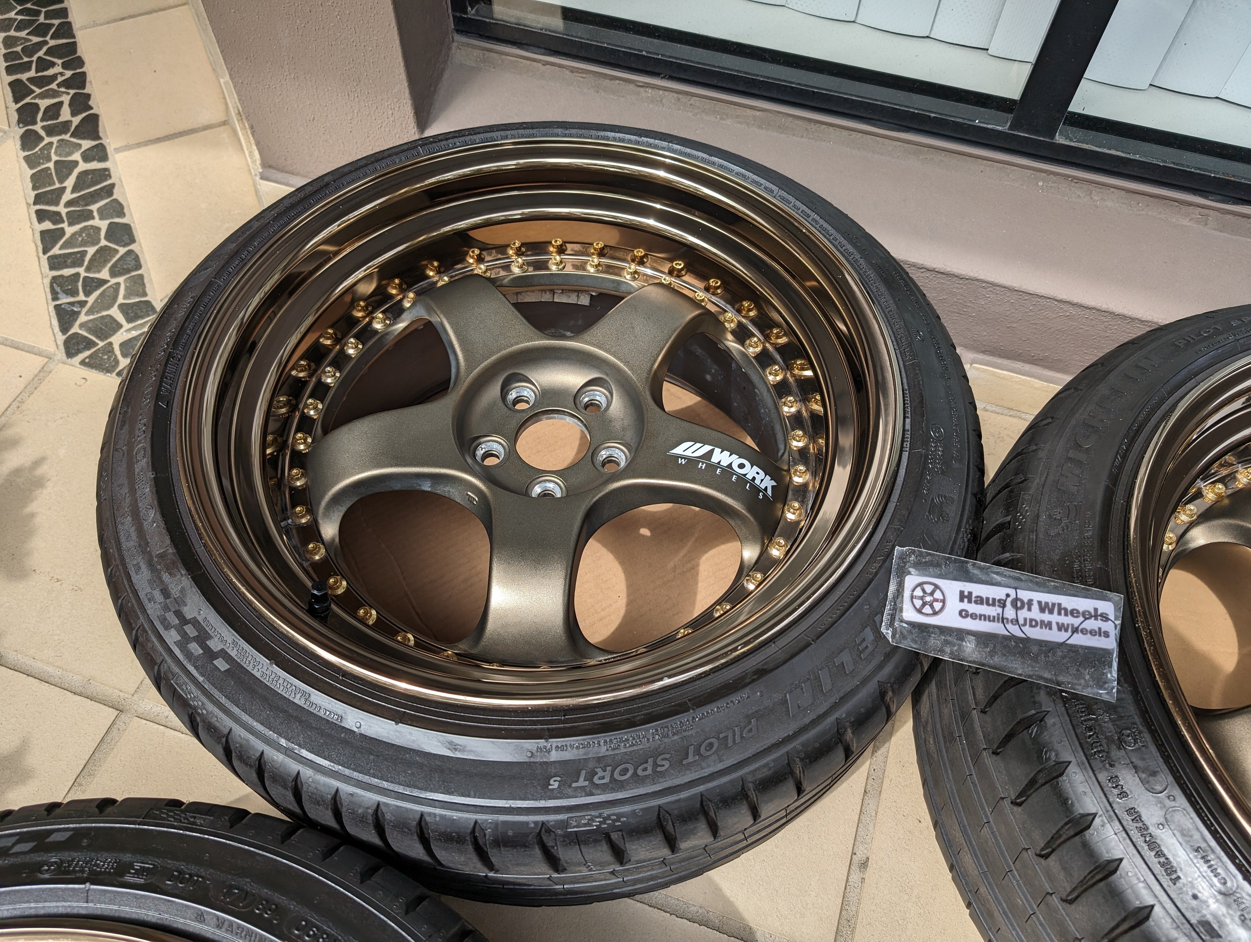 *Deep Dish* + *Near New* Work Meister S13P - Anodised Bronze - with Michelin PS5 Tyres
