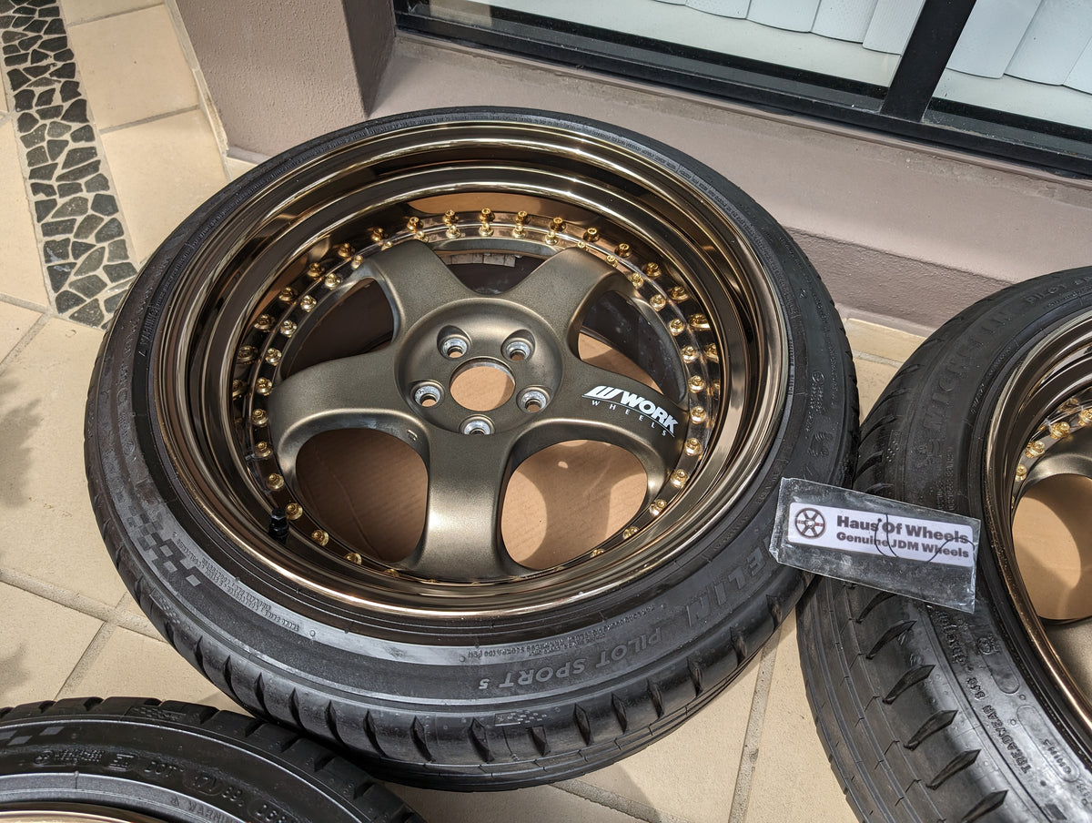 *Deep Dish* + *Near New* Work Meister S13P - Anodised Bronze - with Michelin PS5 Tyres