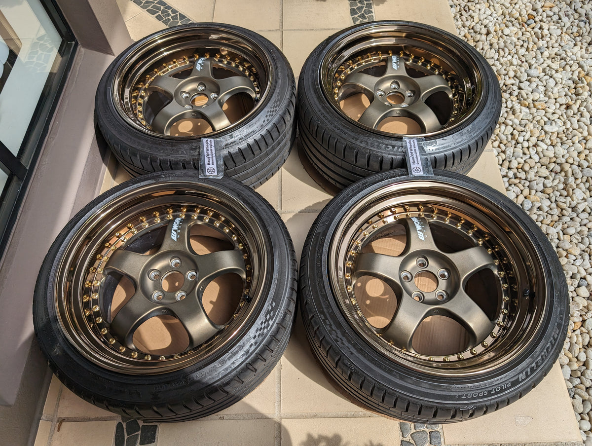 *Deep Dish* + *Near New* Work Meister S13P - Anodised Bronze - with Michelin PS5 Tyres