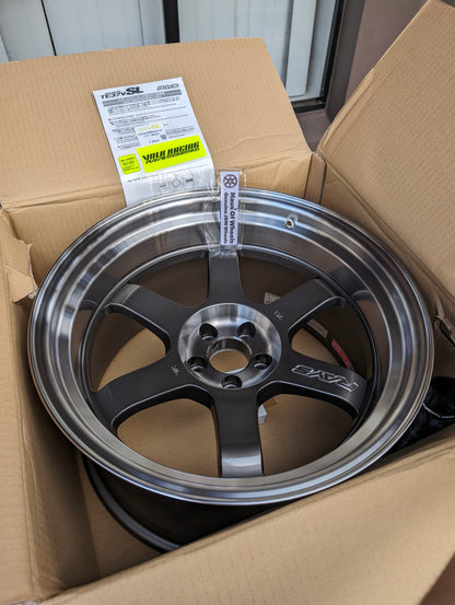 Widebody Spec + Deep Dish RAYS Volk Racing TE37V SL (Pressed Graphite) - 5x100 - 18x10 -25