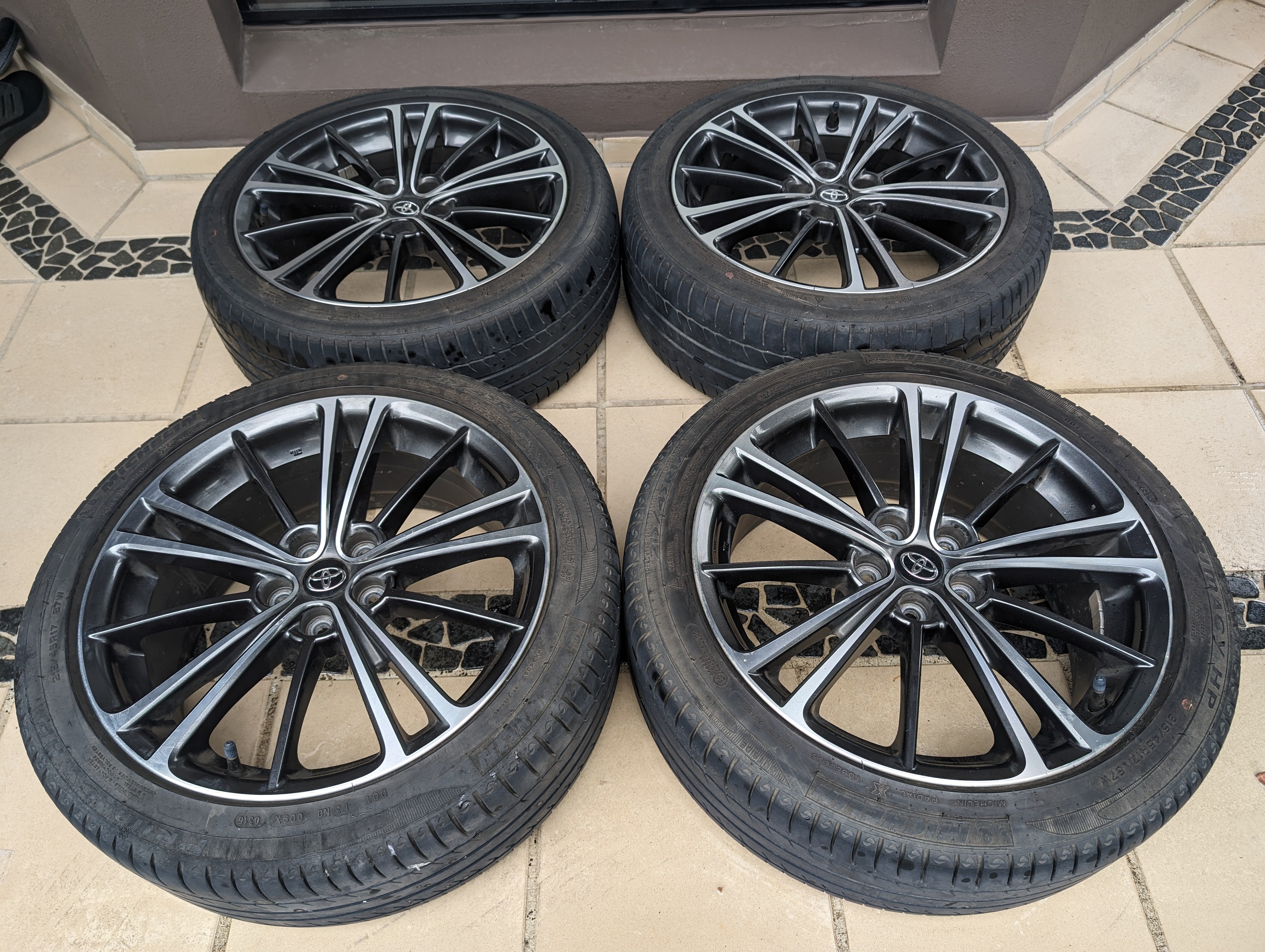 Toyota 86 GTS Wheels with Michelin Tyres and Toyota Center Caps - PCD 5x100 - 17x7 +48