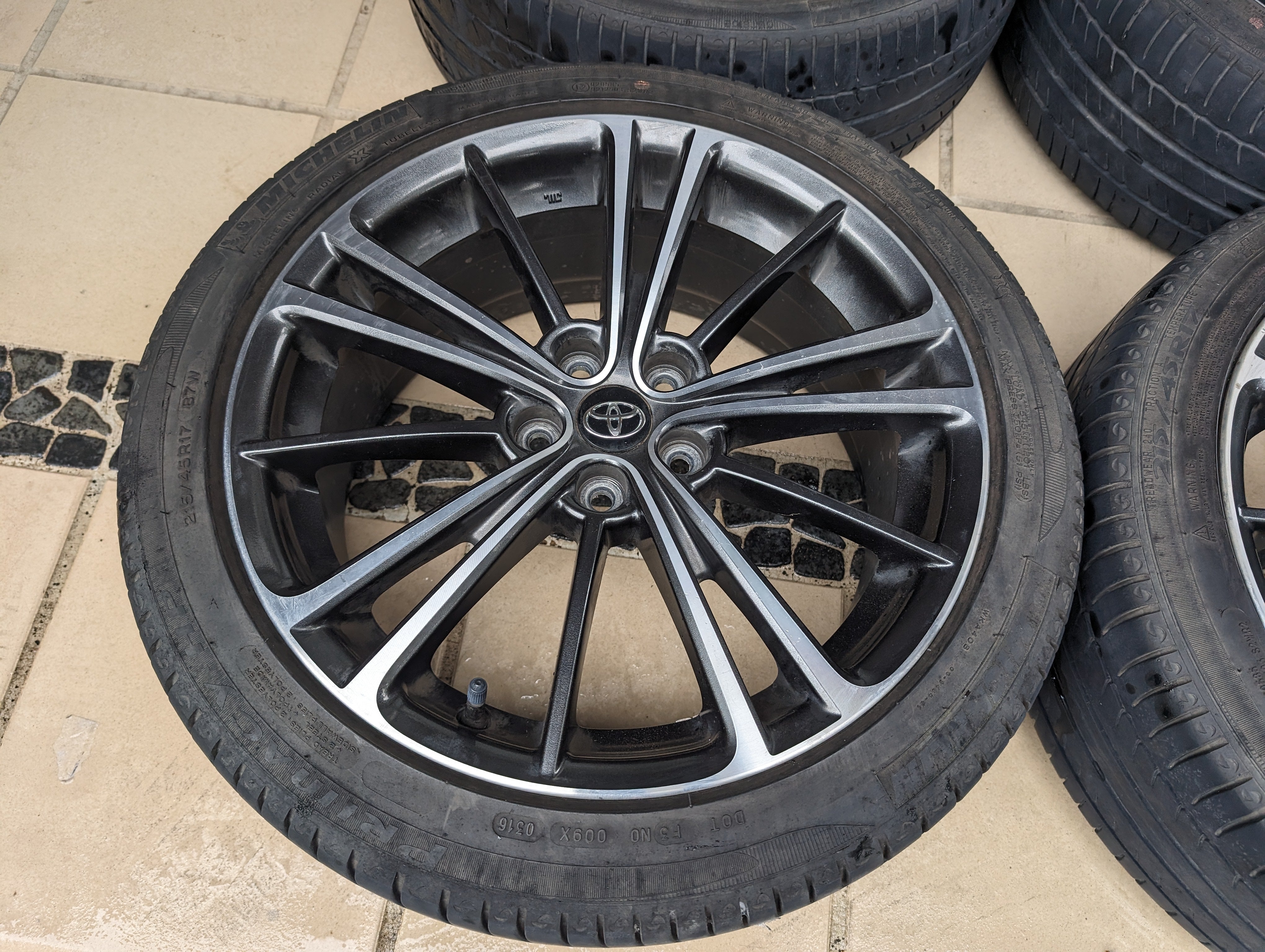 Toyota 86 GTS Wheels with Michelin Tyres and Toyota Center Caps - PCD 5x100 - 17x7 +48