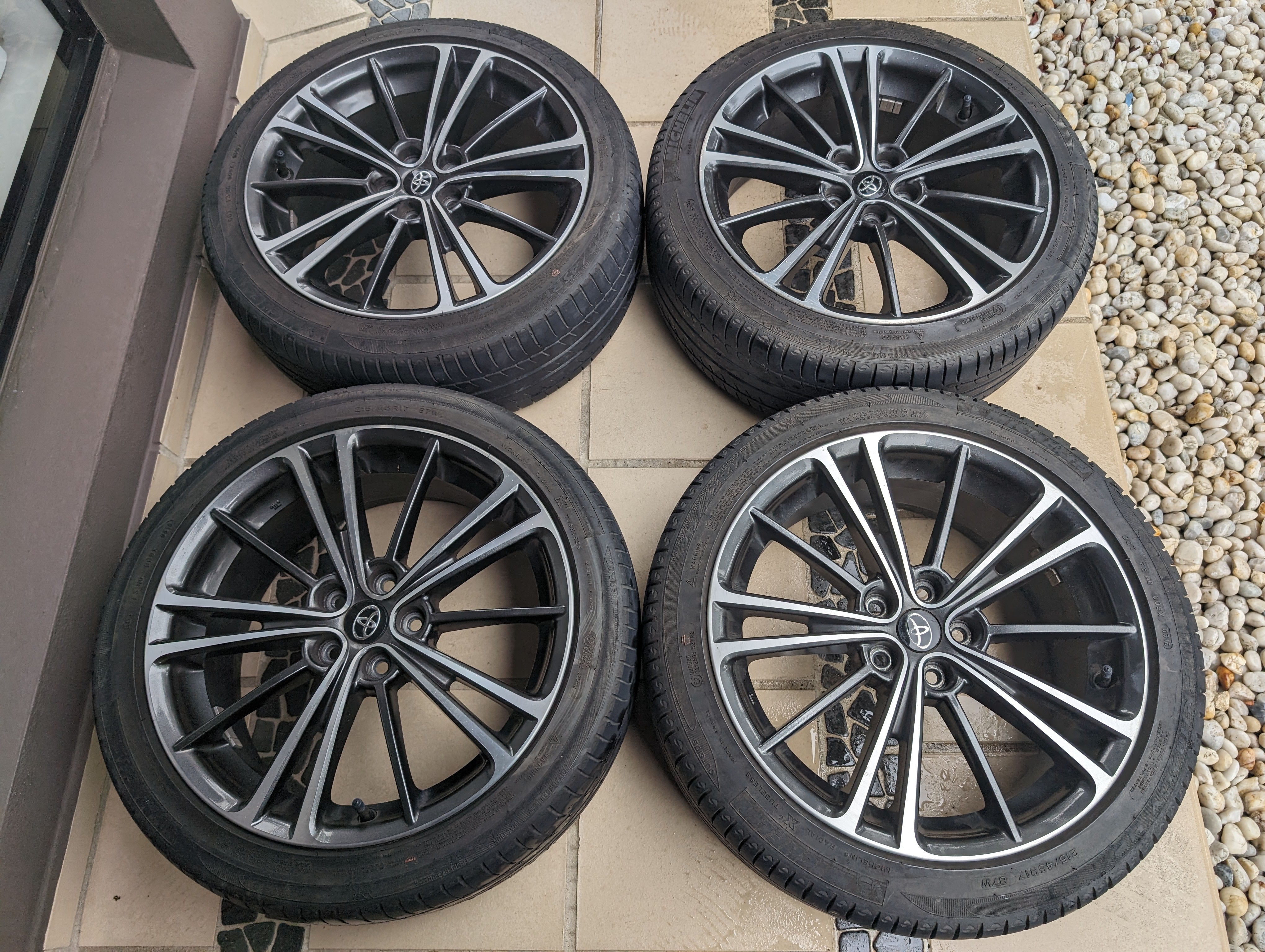 Toyota 86 GTS Wheels with Michelin Tyres and Toyota Center Caps - PCD 5x100 - 17x7 +48