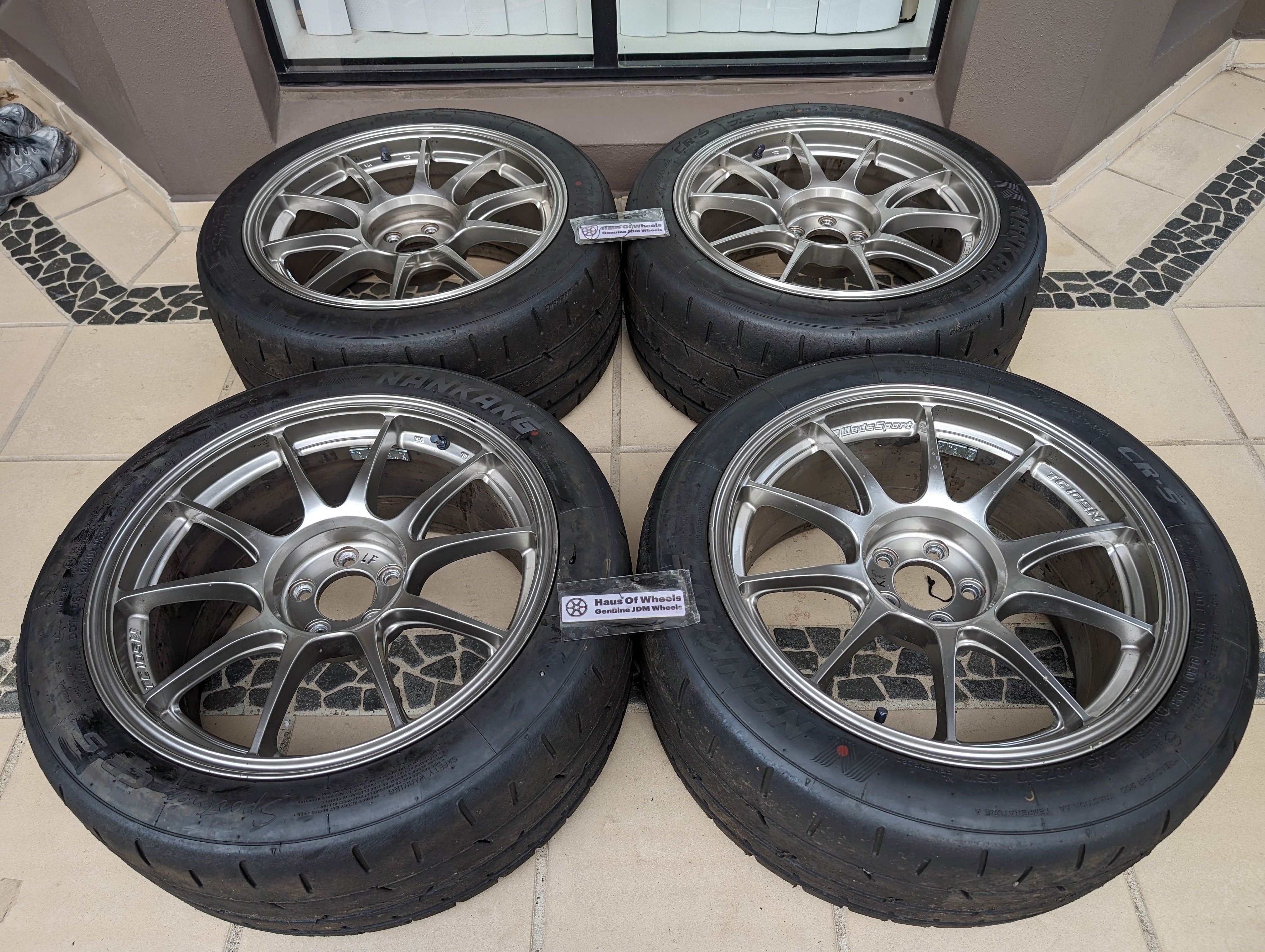 WedsSport TC105N (Titan Silver) with Nankang Semi Slick Tyres - 5x100 - 17x9 +35 (245/40/17)