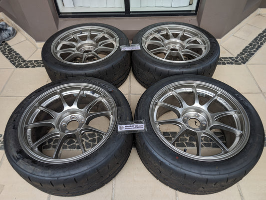 
WedsSport TC105N (Titan Silver) with Nankang Semi Slick Tyres - 5x100 - 17x9 +35 (245/40/17)
