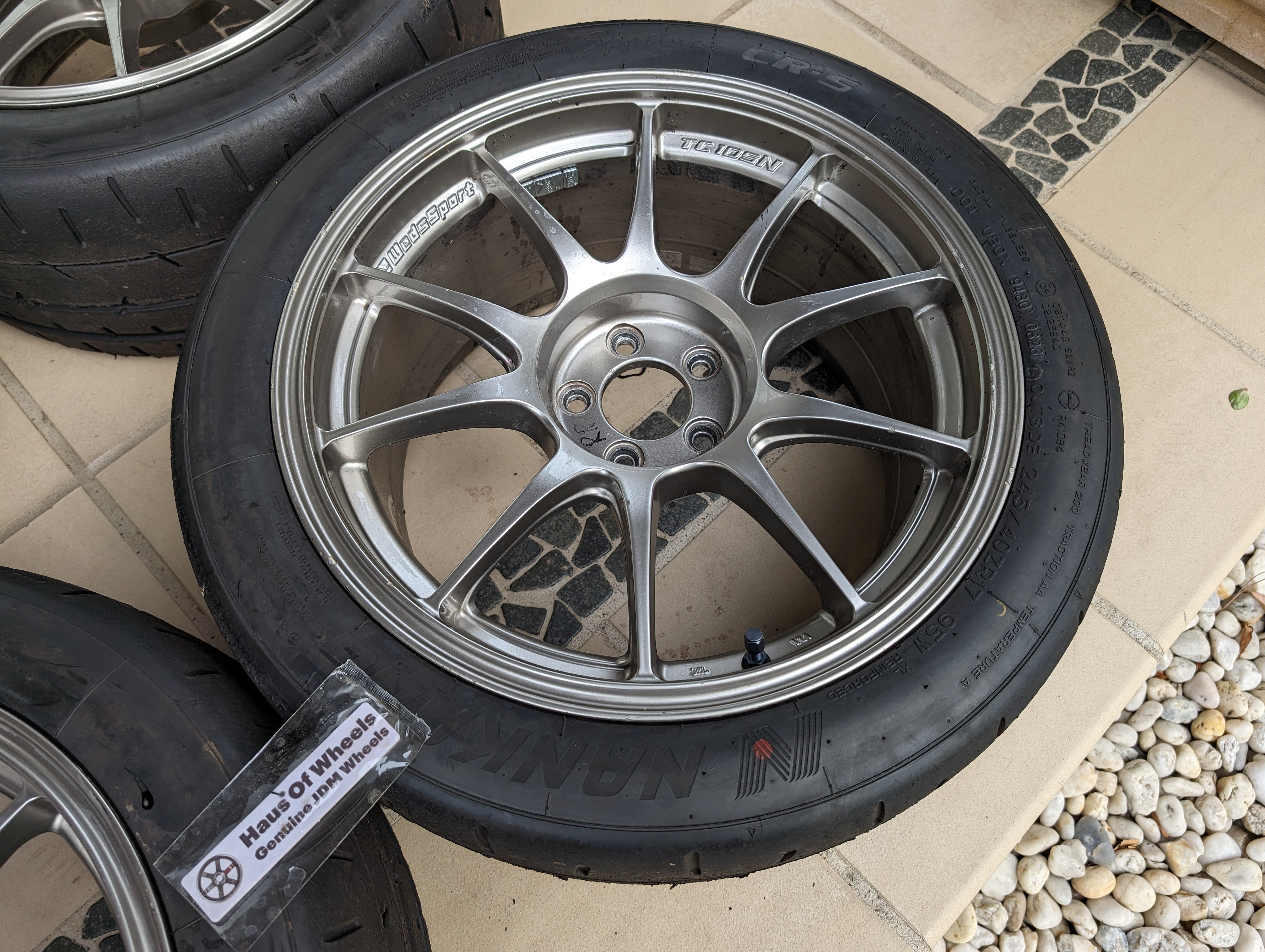 WedsSport TC105N (Titan Silver) with Nankang Semi Slick Tyres - 5x100 - 17x9 +35 (245/40/17)