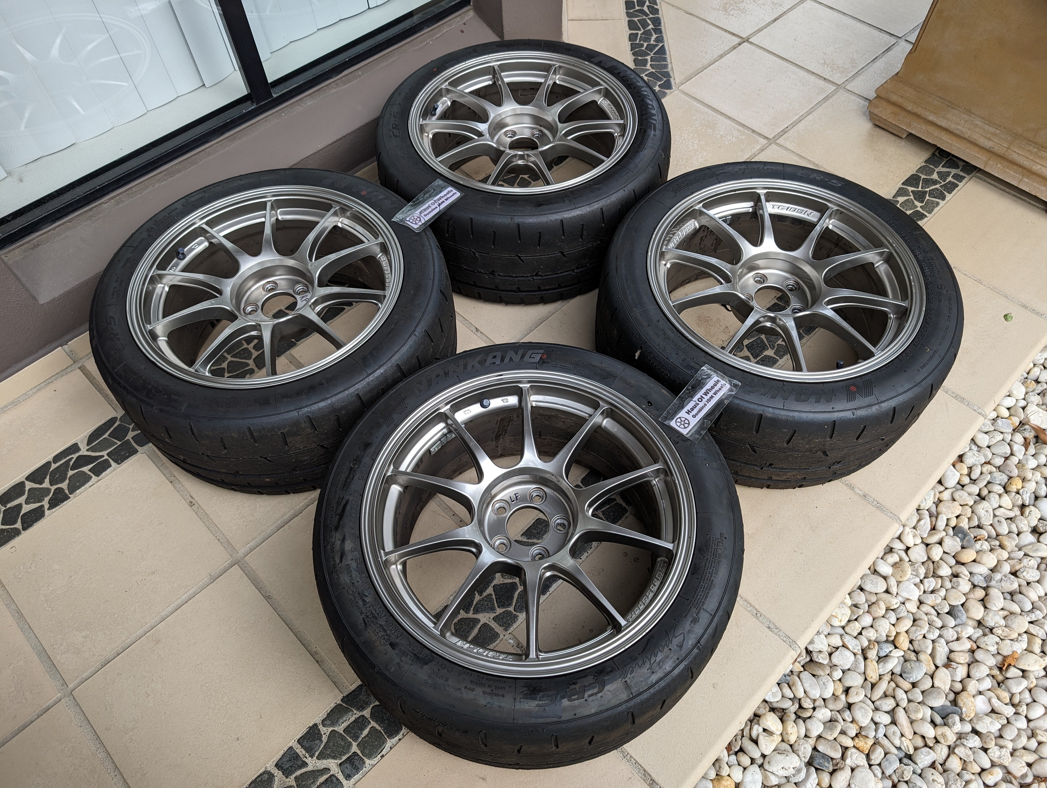 WedsSport TC105N (Titan Silver) with Nankang Semi Slick Tyres - 5x100 - 17x9 +35 (245/40/17)