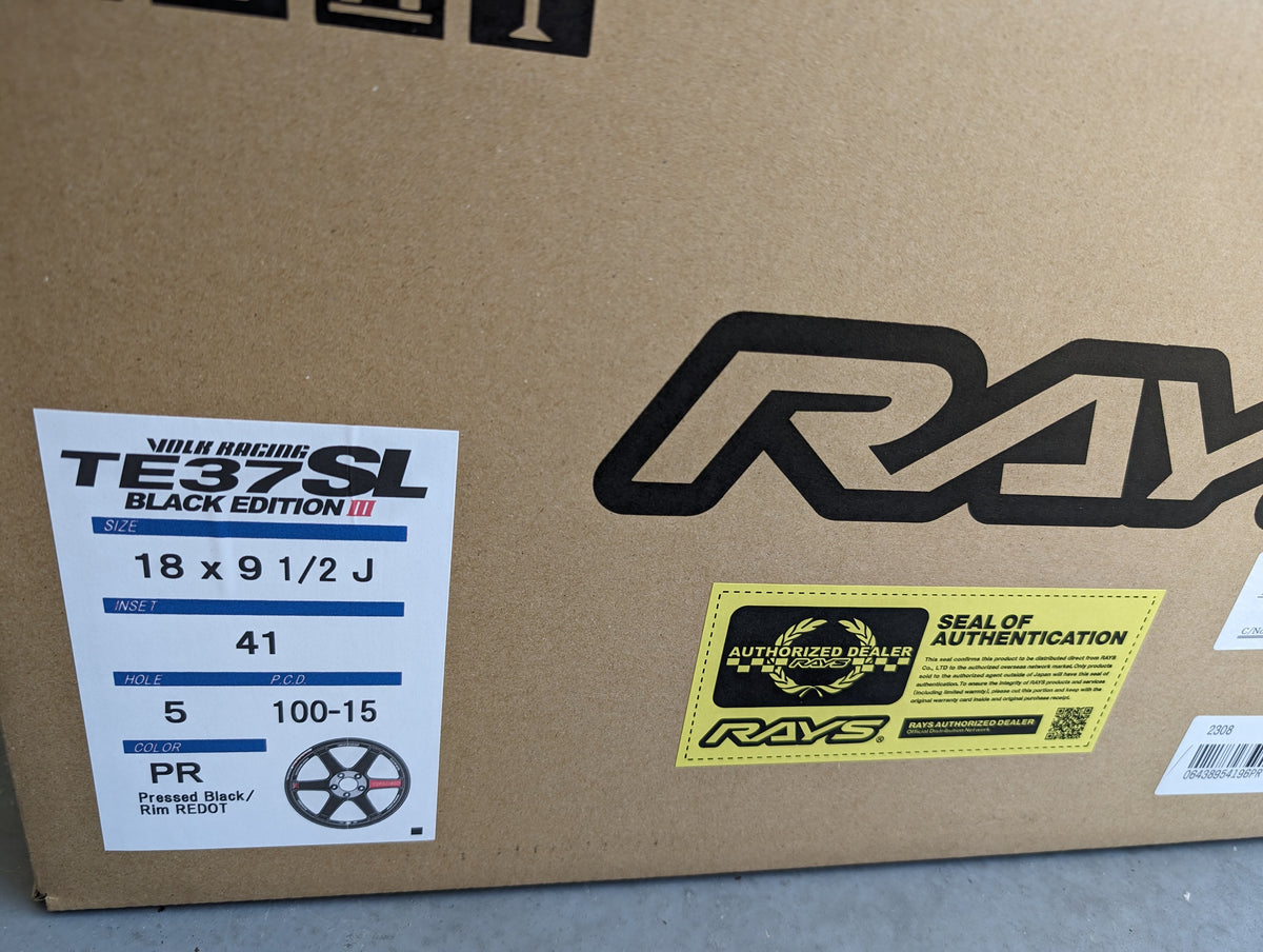 Rays Volk Racing TE37 Black Edition III | 5x100 | 18x9.5 +41 | New | Discontinued