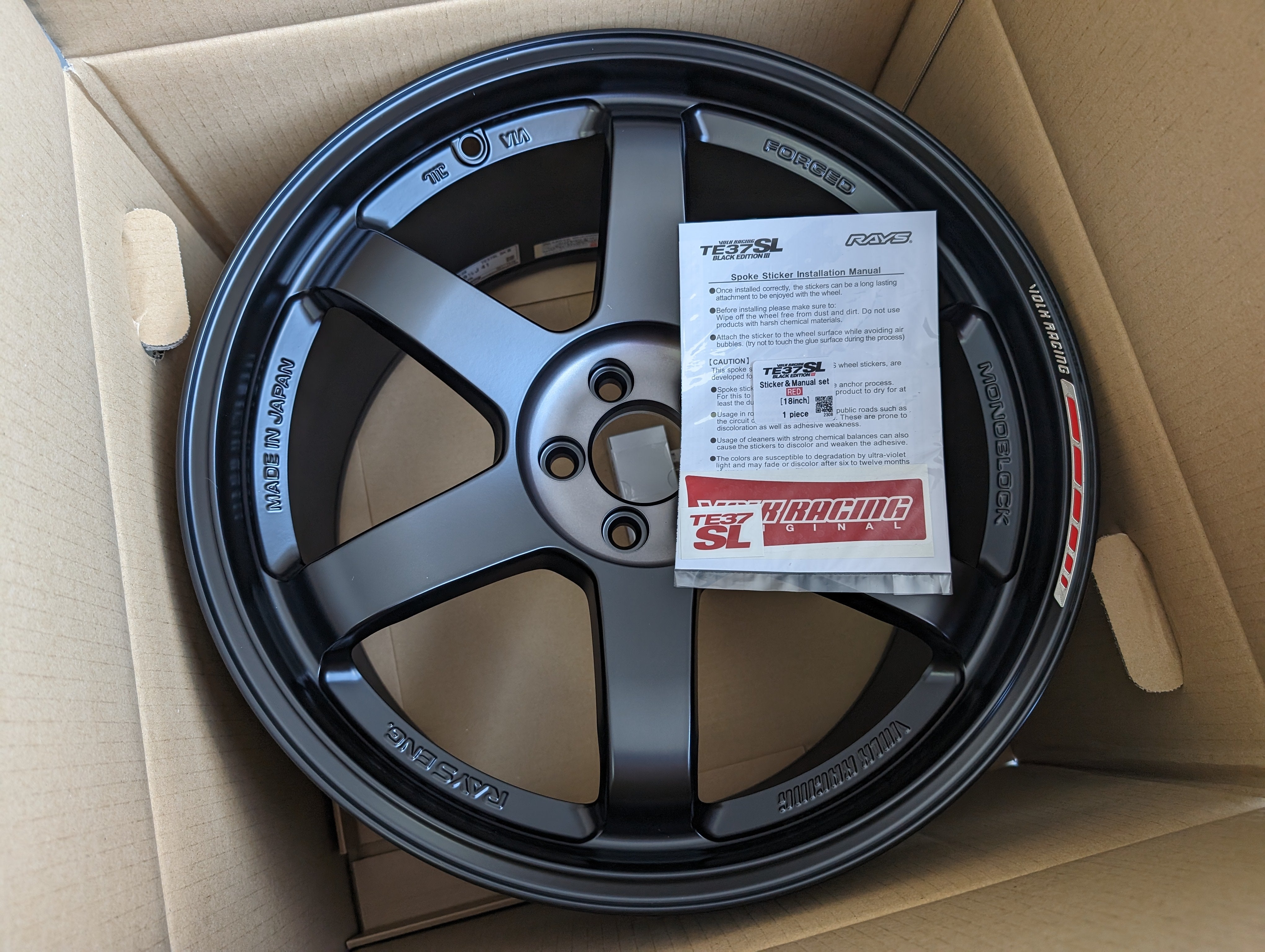 Rays Volks Racing TE37 Black Edition III - PCD 5x100 - 18x9.5 +41