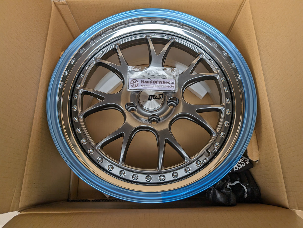 Brand New SSR MS3 (Titan Silver) - 3 Piece Wheels - 5x100 - 18x9.5 +35 (MD Disk)
