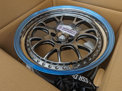 Brand New SSR MS3 (Titan Silver) - 3 Piece Wheels - 5x100 - 18x9.5 +35 (MD Disk)