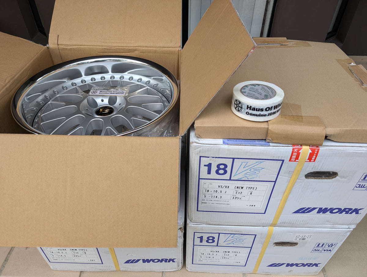 *Brand New* Work VS-XX (Silver) with Genuine Work VS Center Caps - 5x114.3 - 18x10.5 +2 (R-Disk)