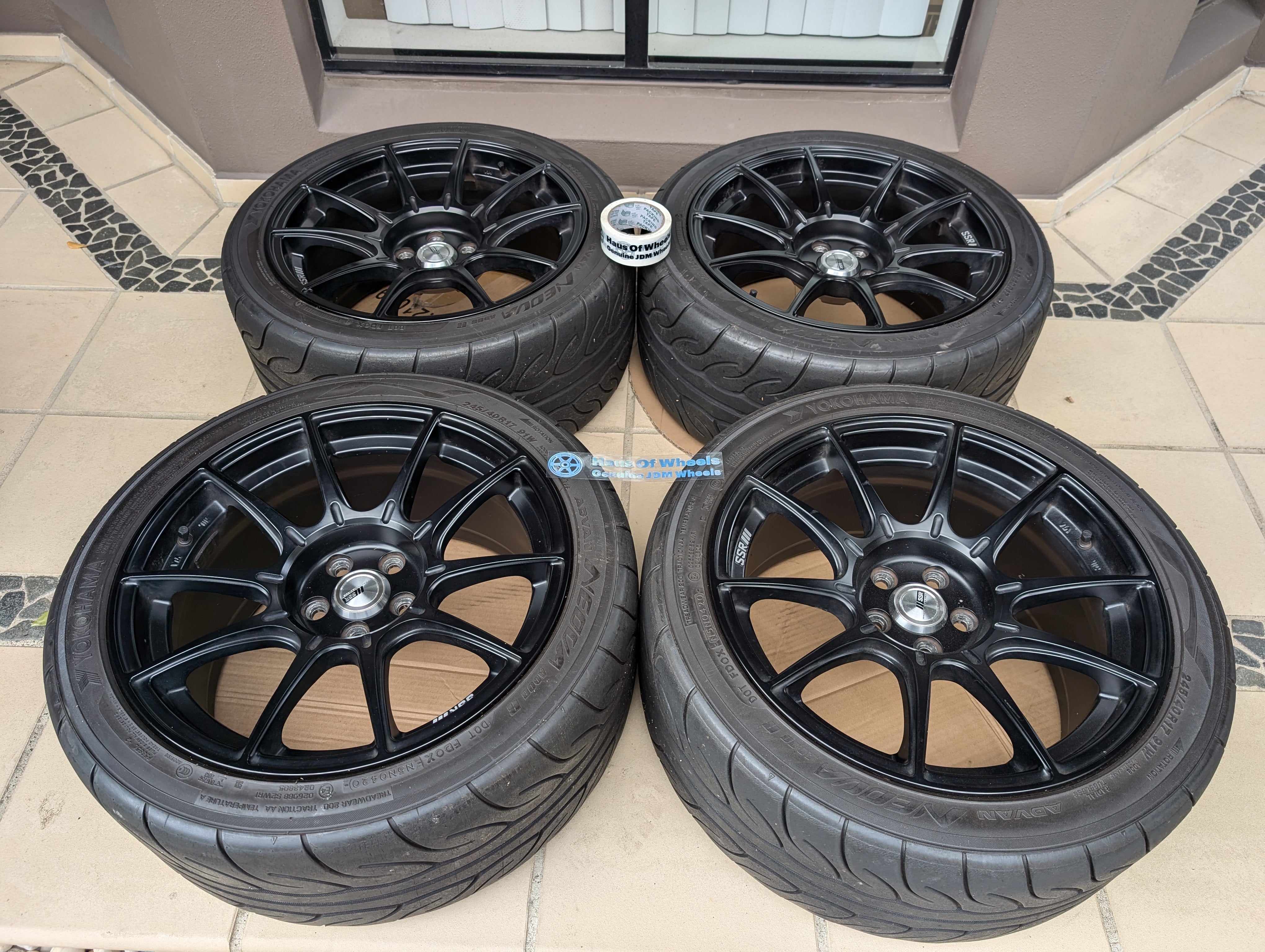 *Near New* SSR GTX01 (Flat Black) with Near New AD08R Tyres - 5x100 -17x9 +38 (245/45/17)