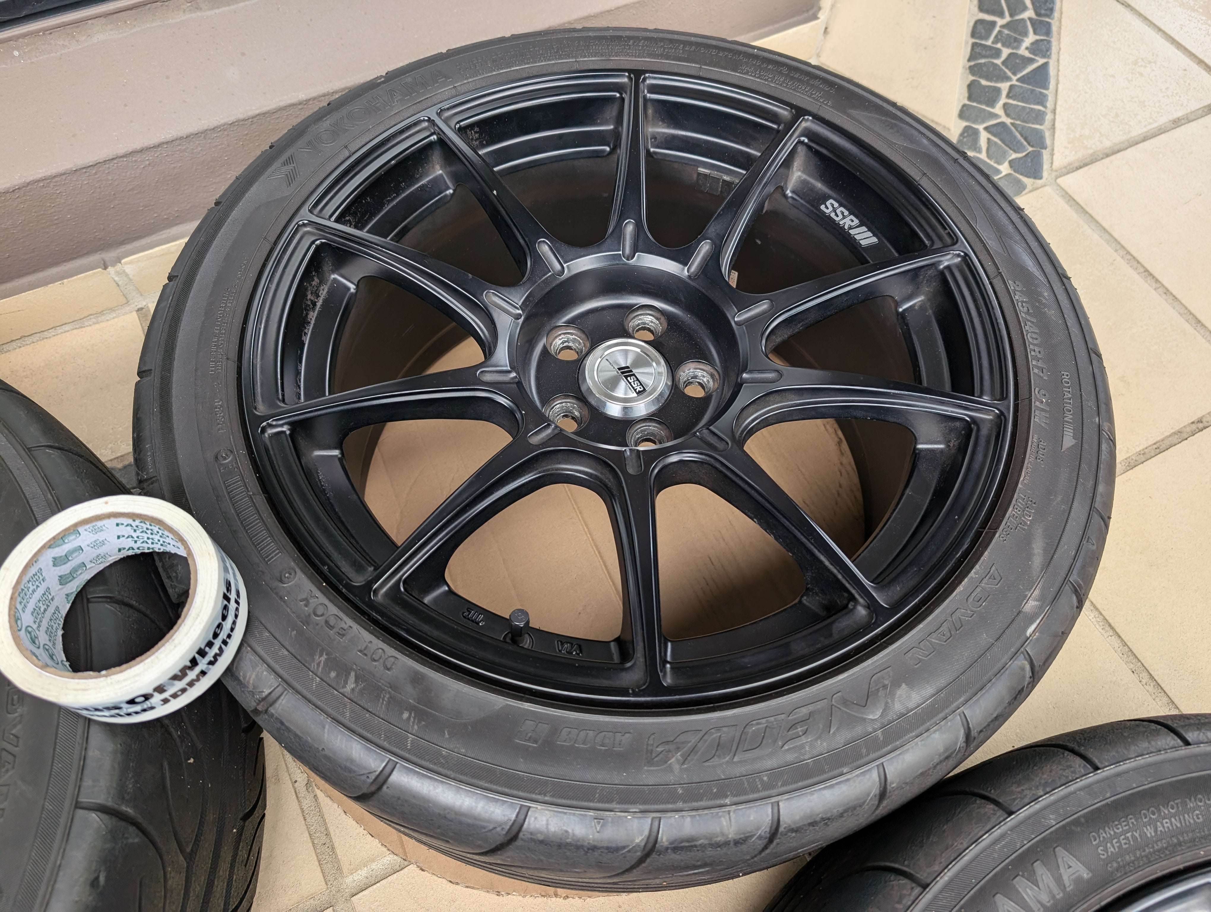 *Near New* SSR GTX01 (Flat Black) with Near New AD08R Tyres - 5x100 -17x9 +38 (245/45/17)