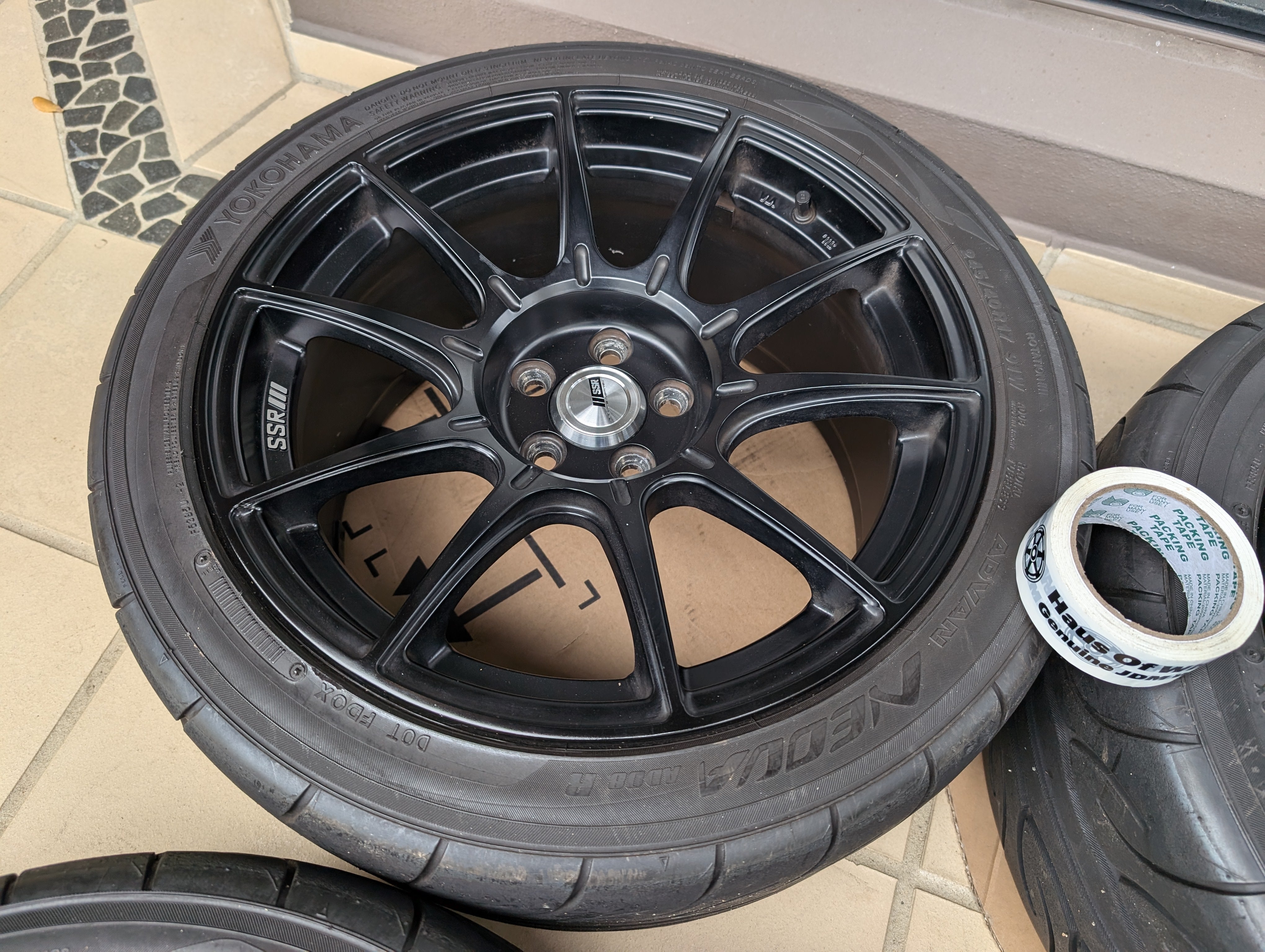 *Near New* SSR GTX01 (Flat Black) with Near New AD08R Tyres - 5x100 -17x9 +38 (245/45/17)