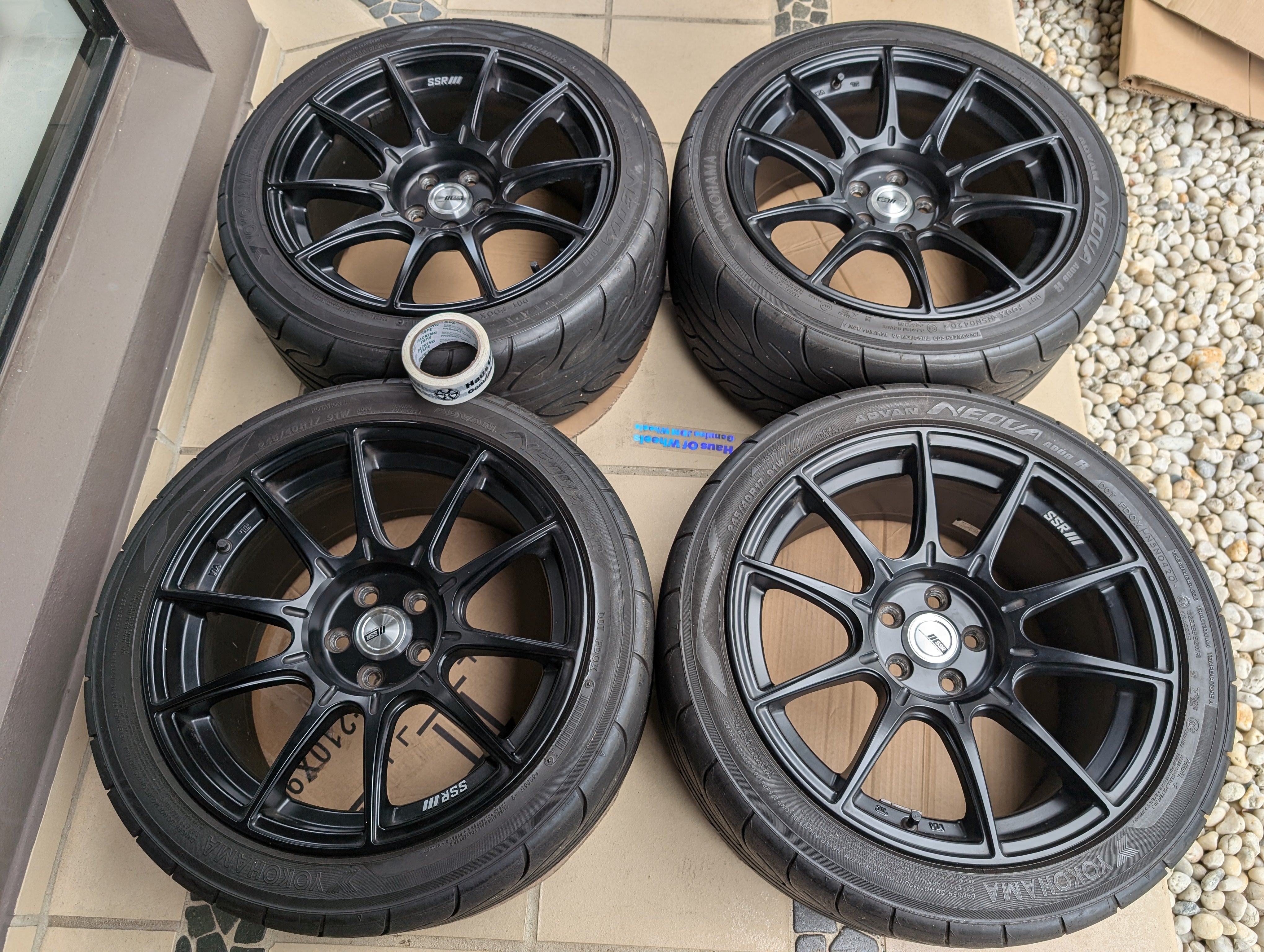 *Near New* SSR GTX01 (Flat Black) with Near New AD08R Tyres - 5x100 -17x9 +38 (245/45/17)